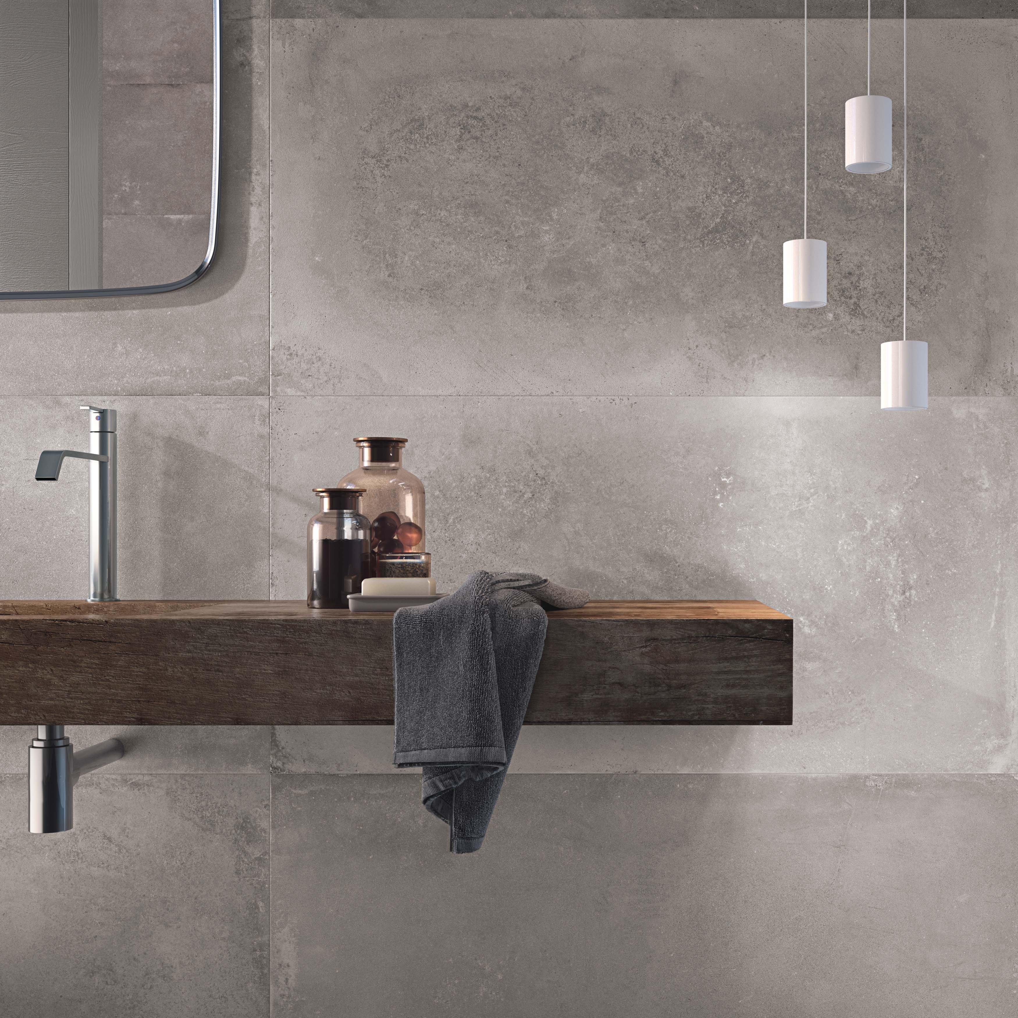 Flaviker Backstage Bodenfliese Betonoptik Indoor Grau Matt 60x120 cm rektifiziert R10B