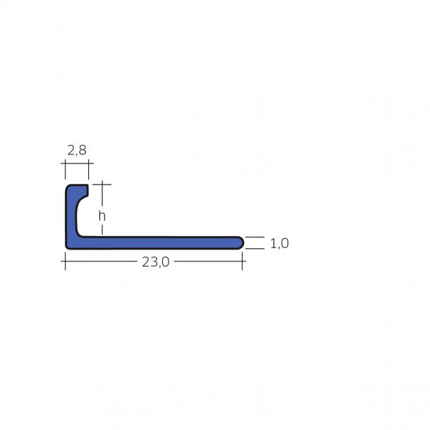 Blanke Fliesenschiene L Form Aluminium eloxiert schwarz matt 12,5 mm hoch 2,5 m lang