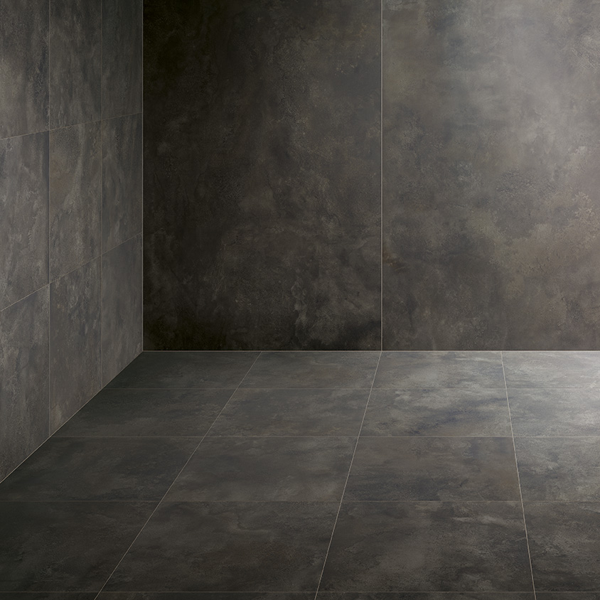 Caesar Relate Flame Bodenfliese Metalloptik Mine matt 120X120 cm rekt. R10A