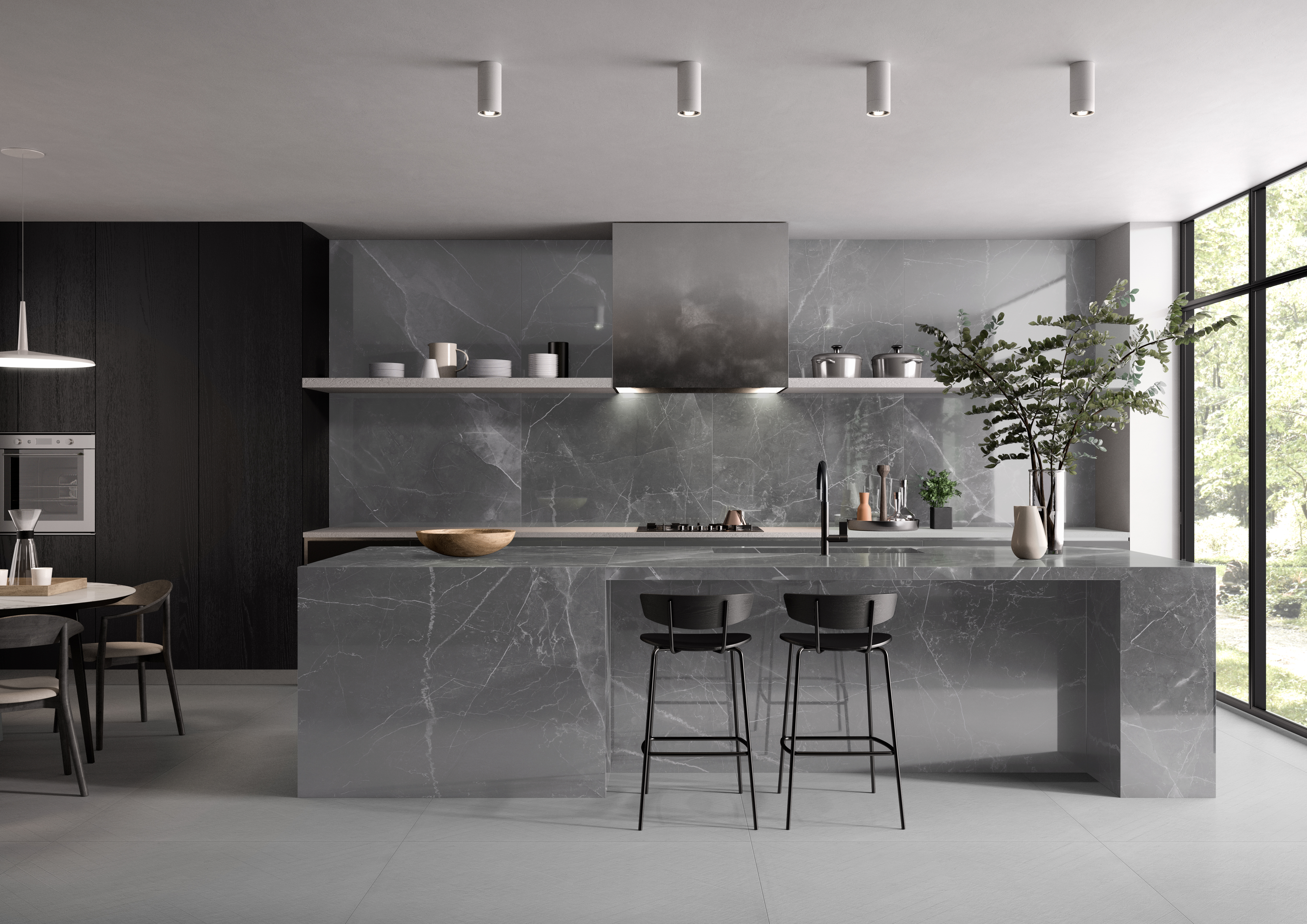 Vanezia Gres Amani Bodenfliese Marmoroptik Hellgrau matt 60x60cm rektifiziert R10
