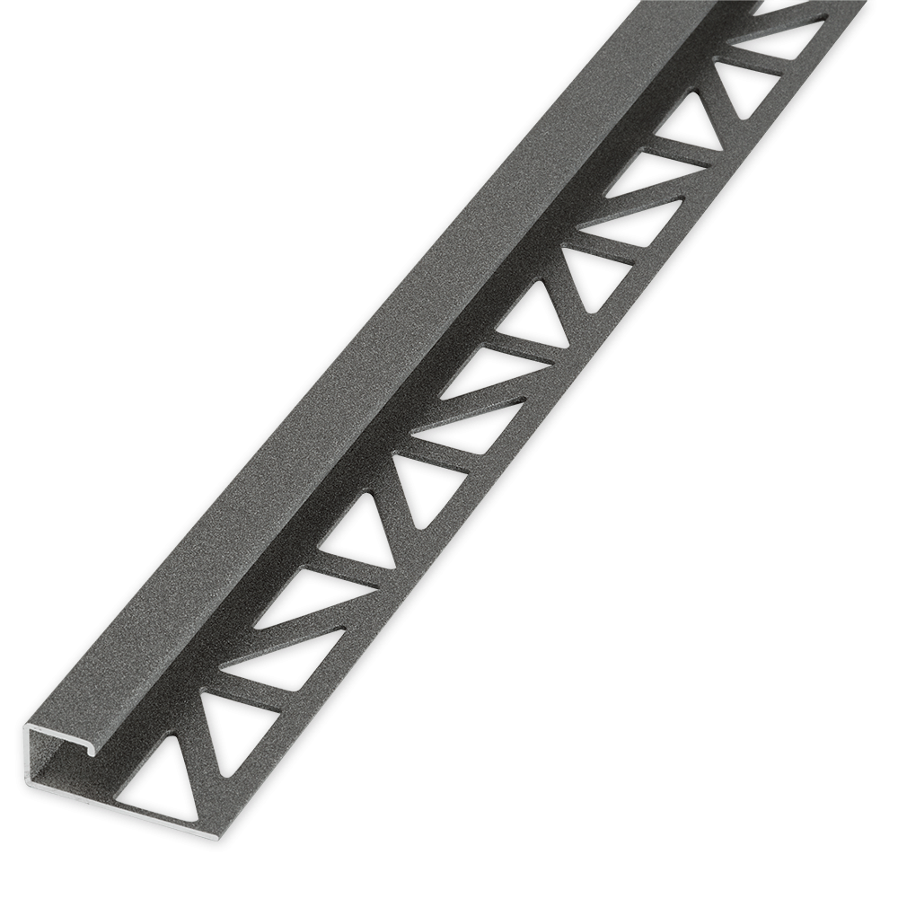 Blanke Fliesenschiene New York Edition Cubeline quadratische Form Abschlussprofil Aluminium Smoke 4,5 mm hoch 2,5 m lang