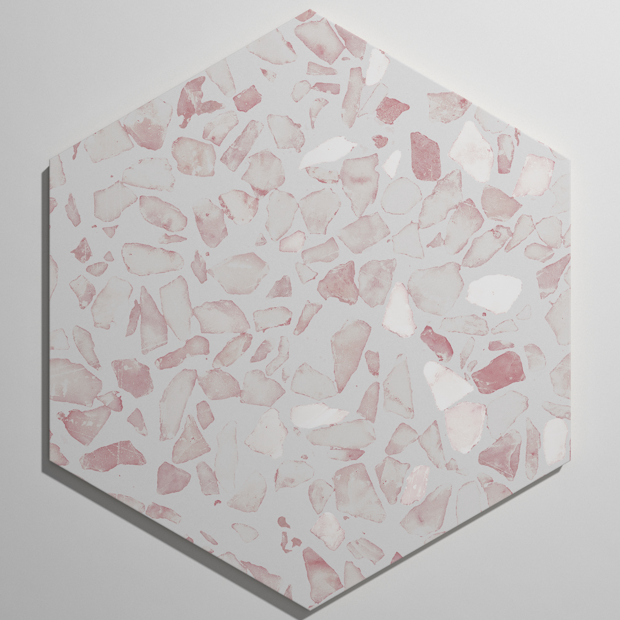 Urbanixx Gres Tarfala Bodenfliesen Terrazzooptik Hexagon Rosa matt 23,2x26,7 cm rekt.