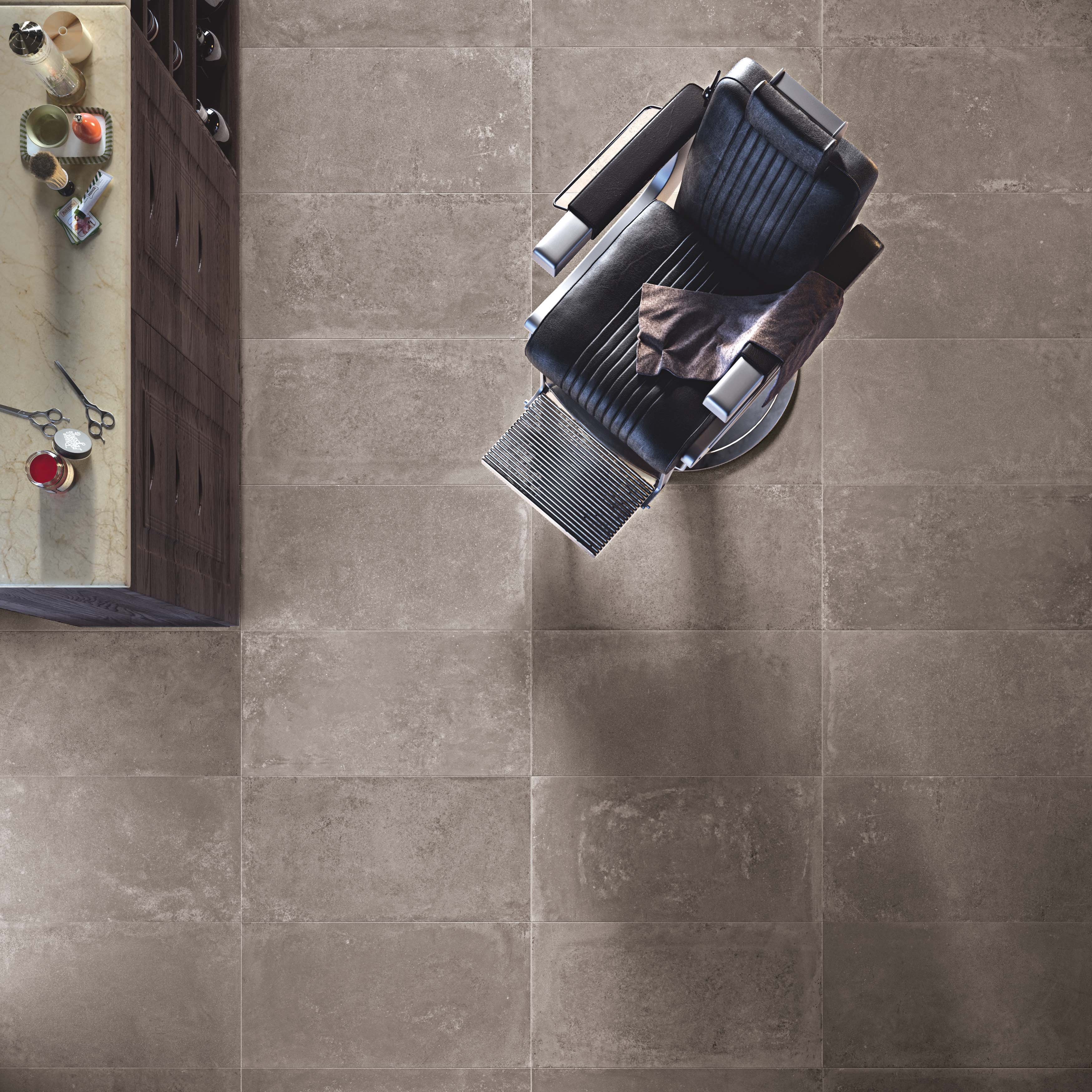 Flaviker Backstage Mosaik Hexagon Betonoptik Indoor Greige Matt 30x50 cm R10B