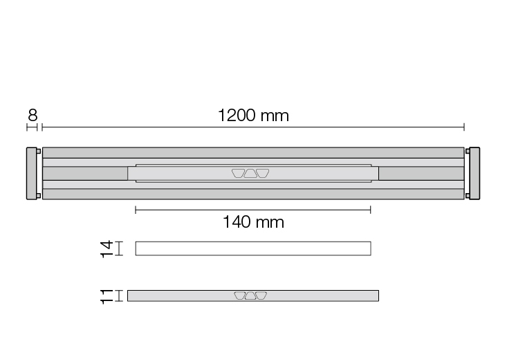 Schlüter KERDI LINE VARIO TSBG 1,2 m Entwässerungsprofil D10 Wave 