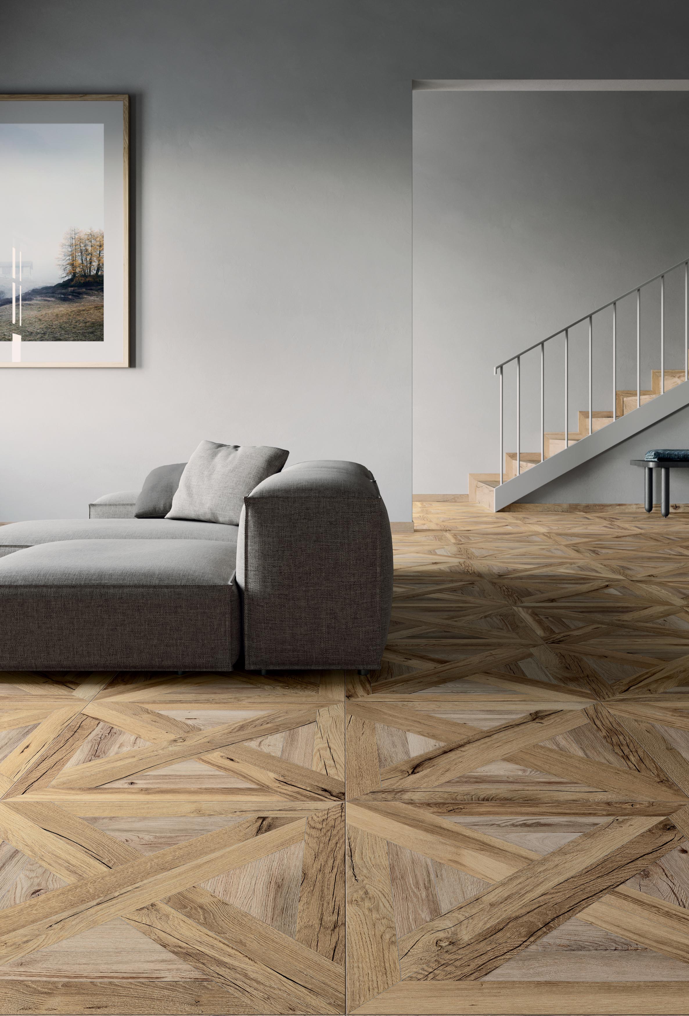 Flaviker Nordik Wood Dekor Holzoptik Palace Beige/Gold Matt 60x60 cm rektifiziert