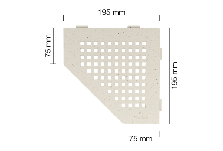 Schlüter SHELF E S2 195x195 mm Square TSC strukturbeschichtet Creme Duschablage