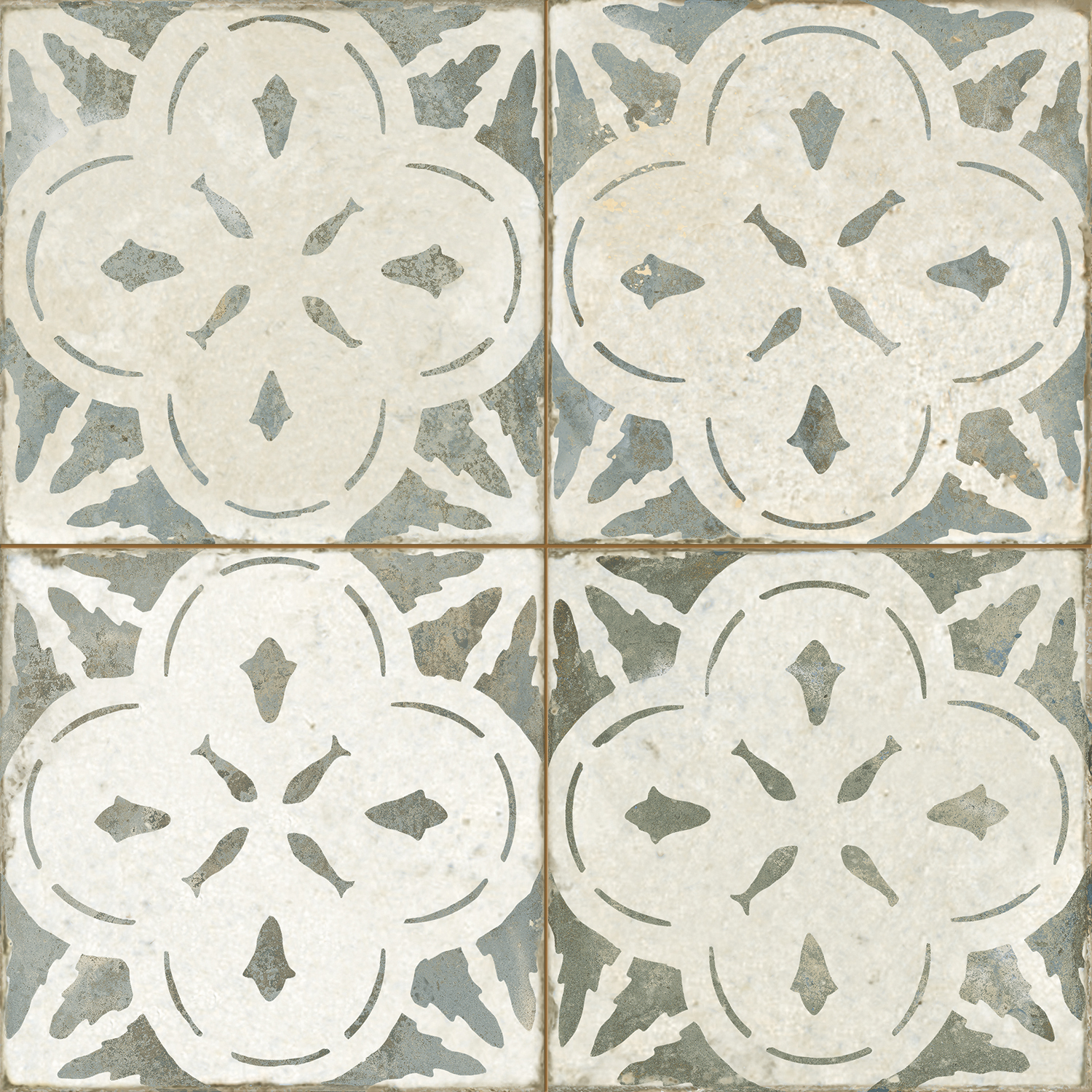 Peronda Aurora Mosaik Retrofliese Vintageoptik Grün Matt 45x45 cm R9