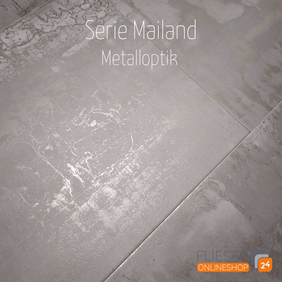 Urbanixx Gres Mailand Bodenfliese Metalloptik Schwarz matt 30x60 cm rekt. 