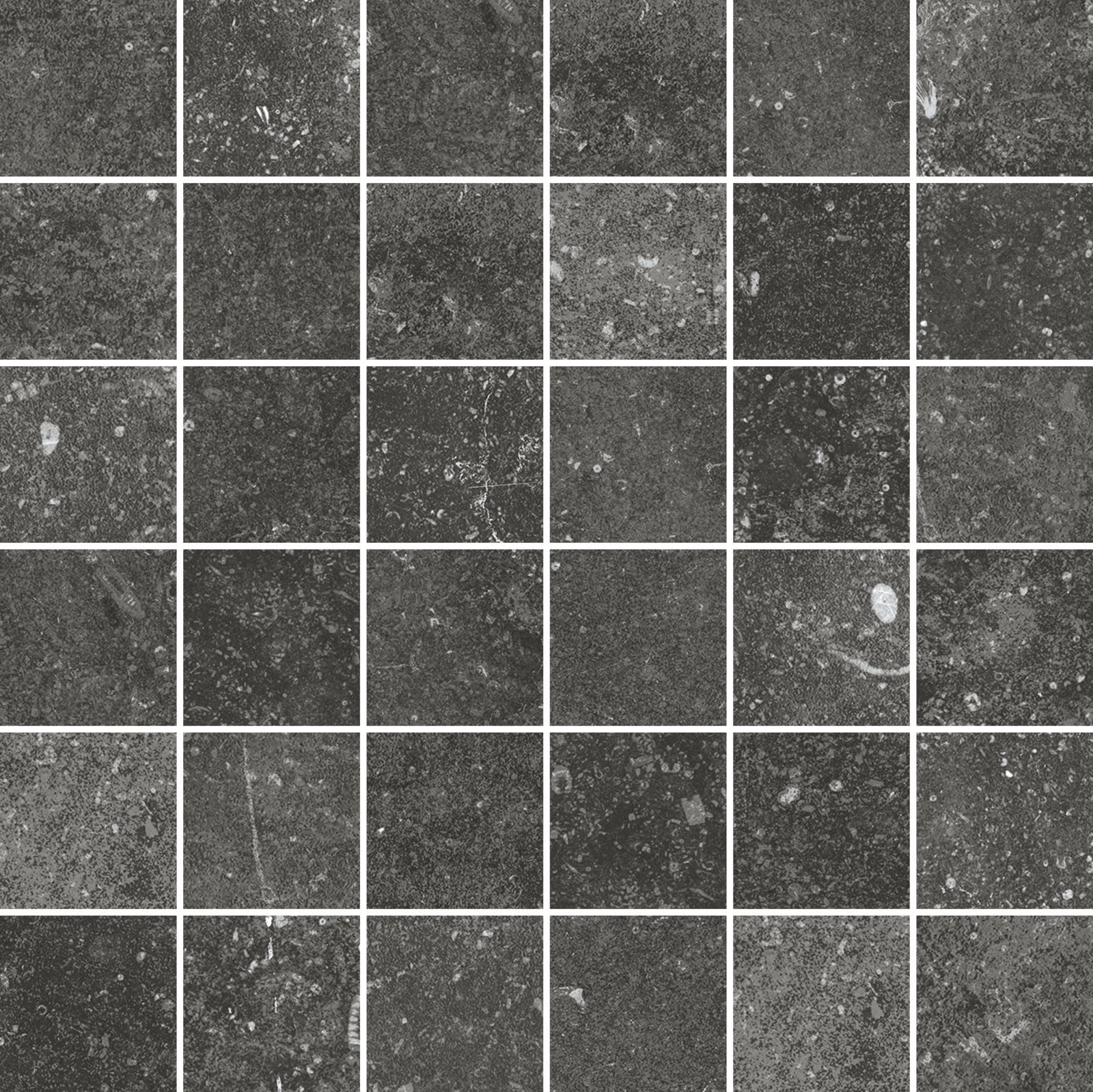 Flaviker Nordik Stone Indoor Mosaik Natursteinoptik Schwarz Matt 30x30 cm rektifiziert
