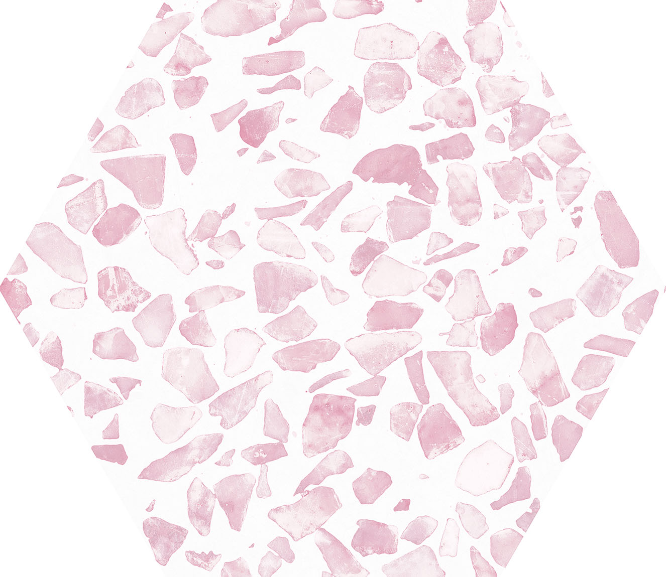 Urbanixx Gres Tarfala Bodenfliesen Terrazzooptik Hexagon Rosa Matt 23,2x26,7 cm rektifiziert