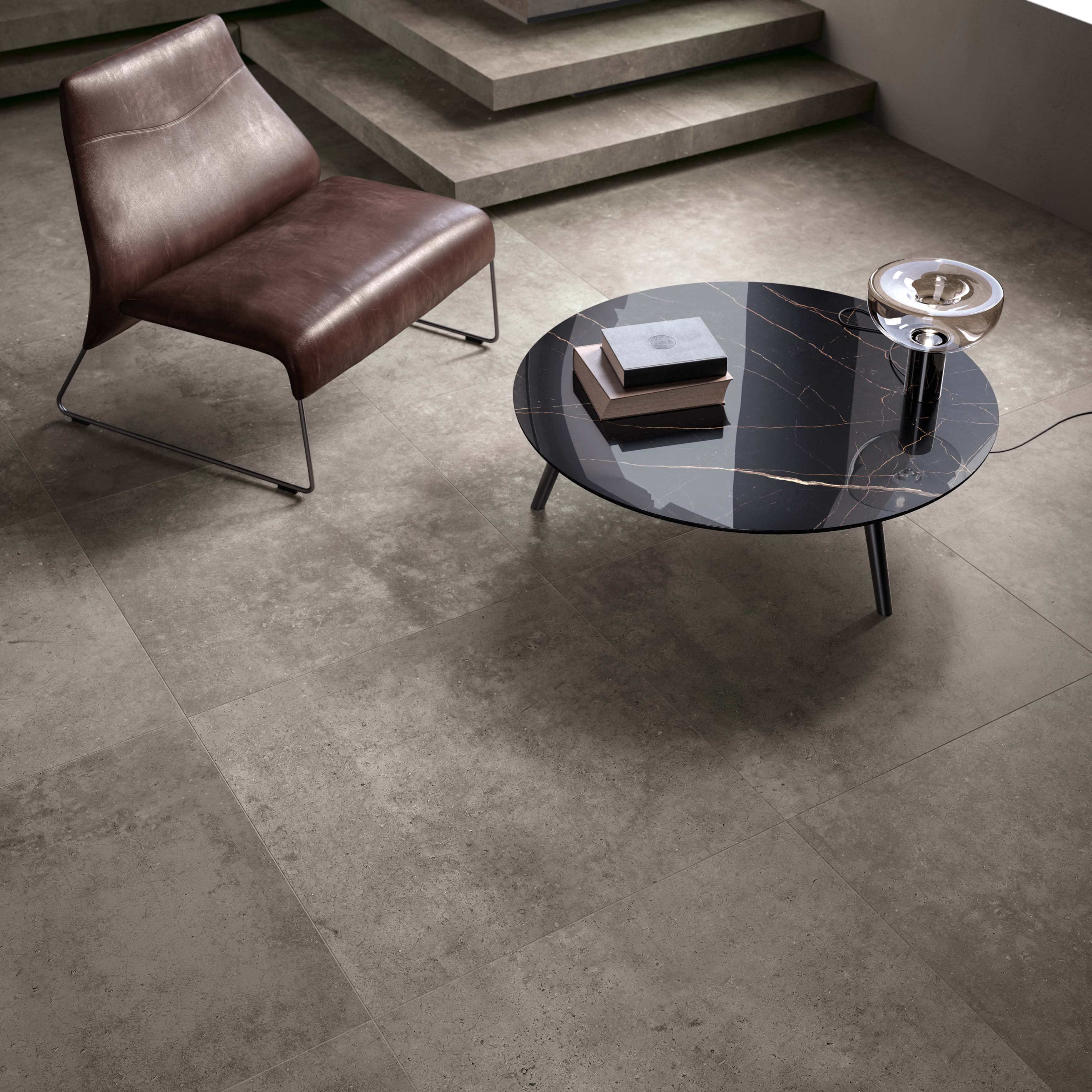 Flaviker Hyper Bodenfliese Betonoptik Taupe Matt 120x120 cm rektifiziert R10B