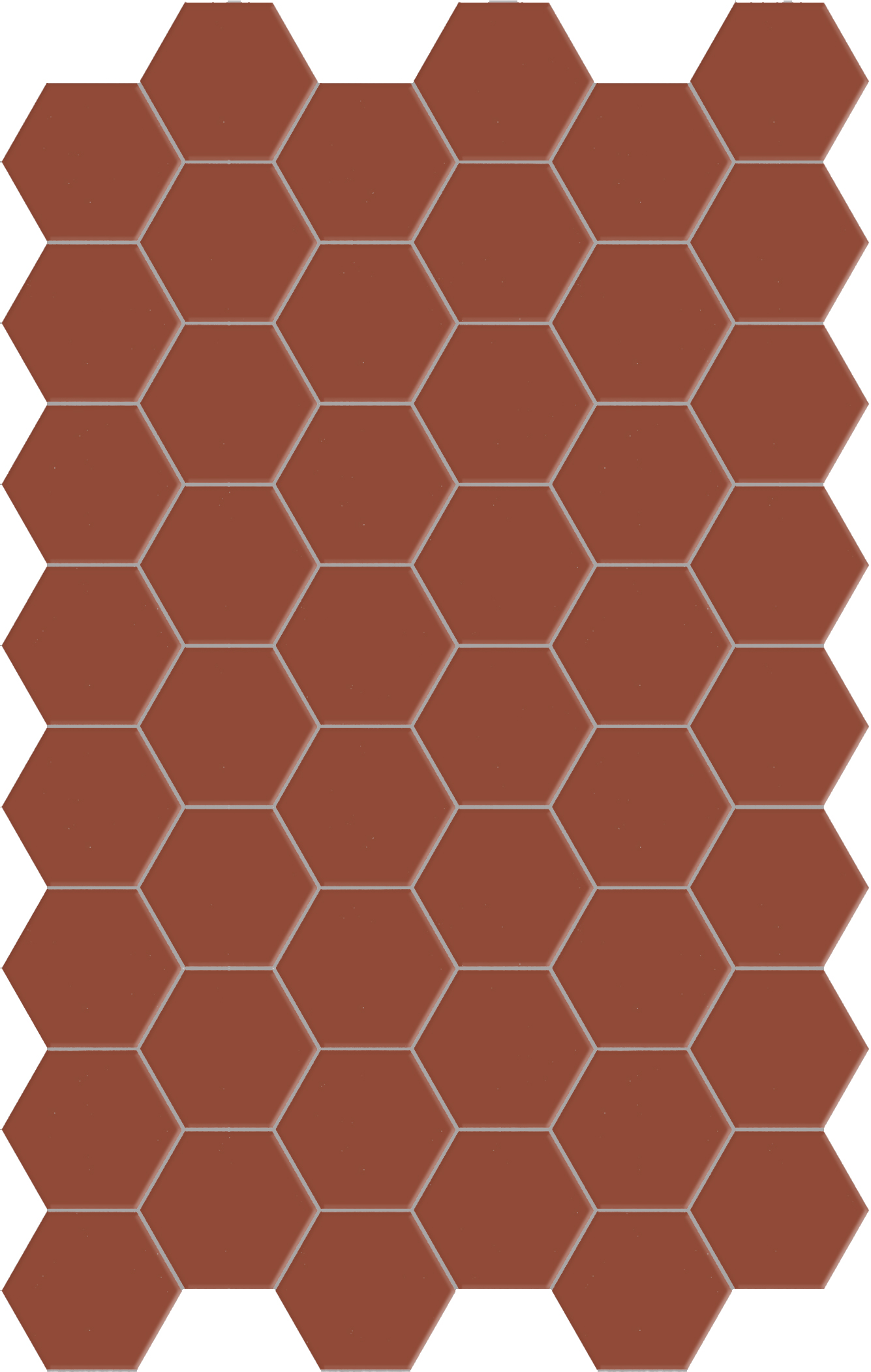 Catalea Gres Akita Bodenfliese Hexagon Rostrot matt 14x16 cm rekt. R10
