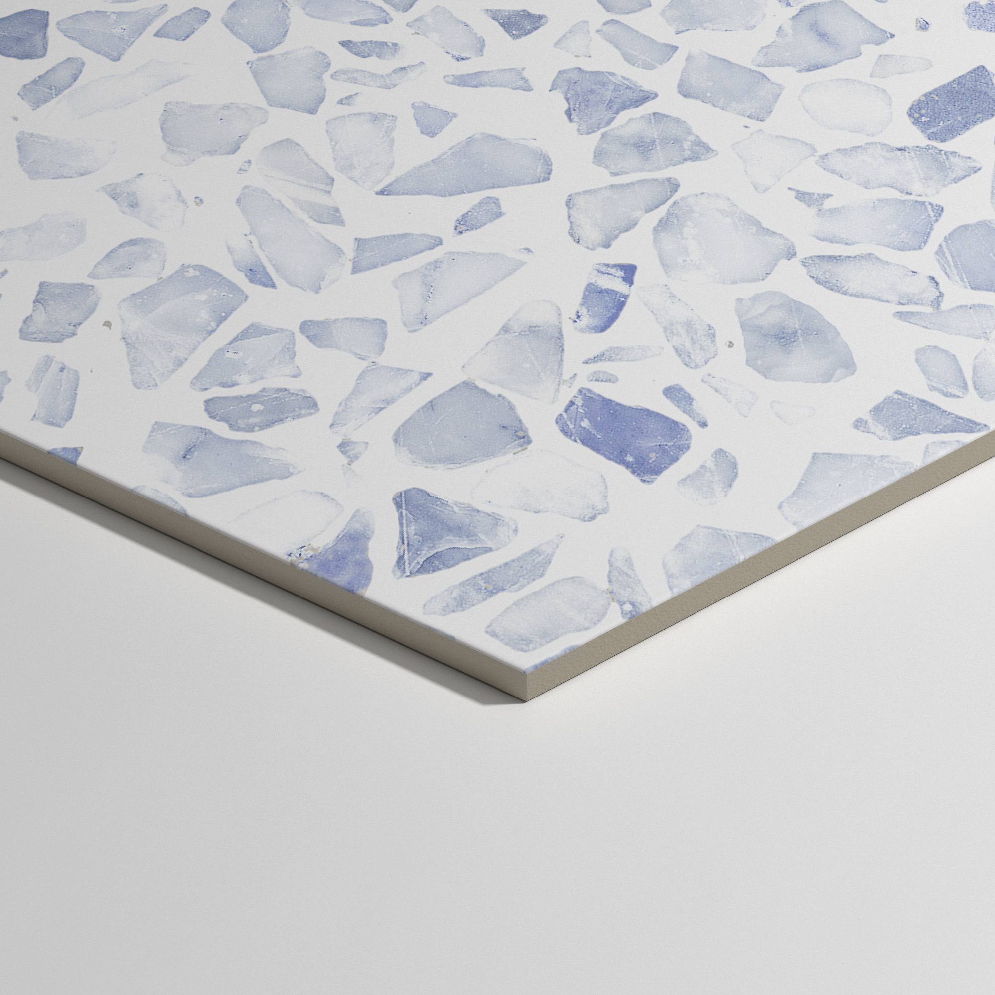 Urbanixx Gres Tarfala Bodenfliesen Terrazzooptik Hexagon Blau Matt 23,2x26,7 cm rektifiziert