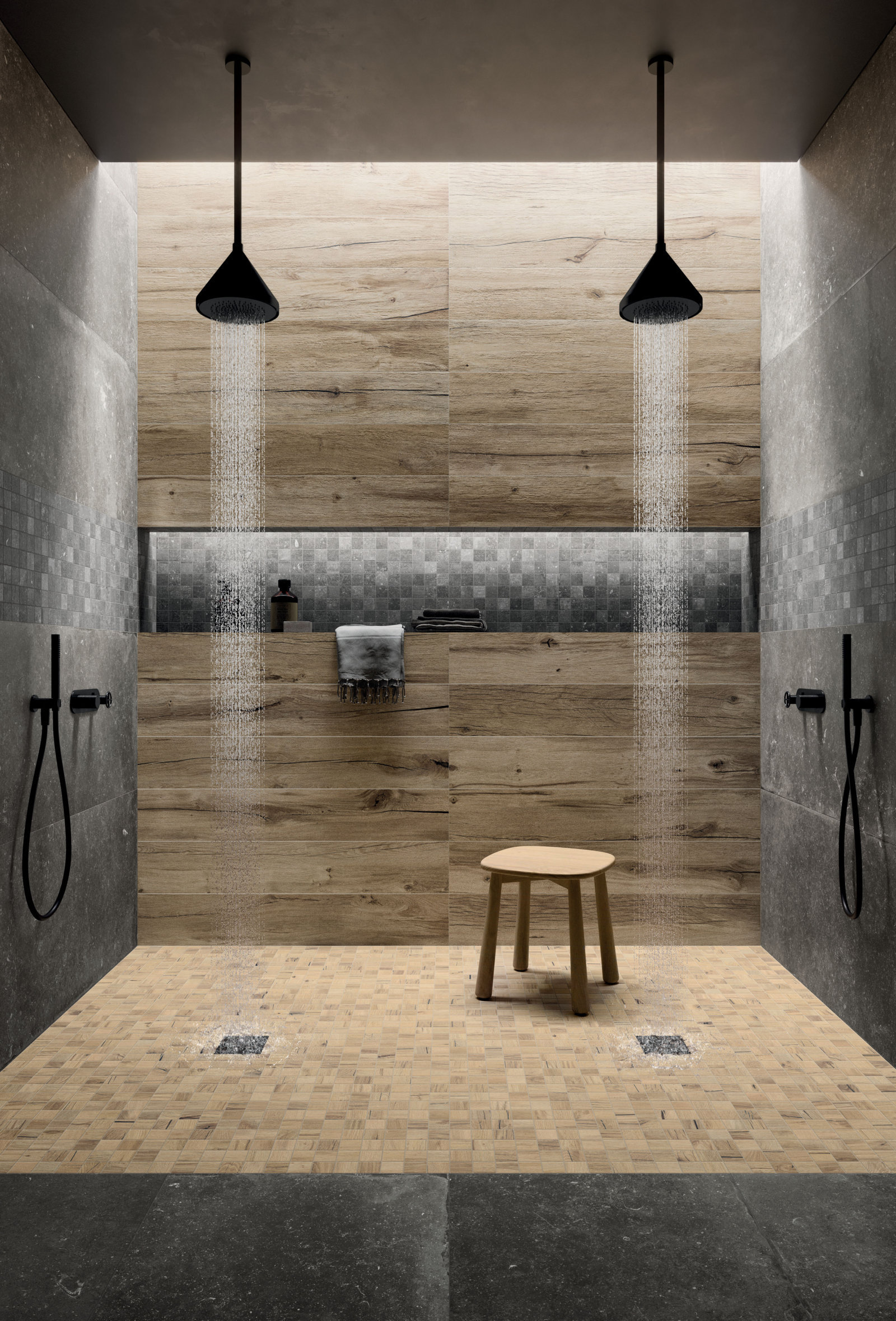 Flaviker Nordik Stone Indoor Bodenfliese Natursteinoptik Schwarz Matt 60x60 cm rektifiziert R10B
