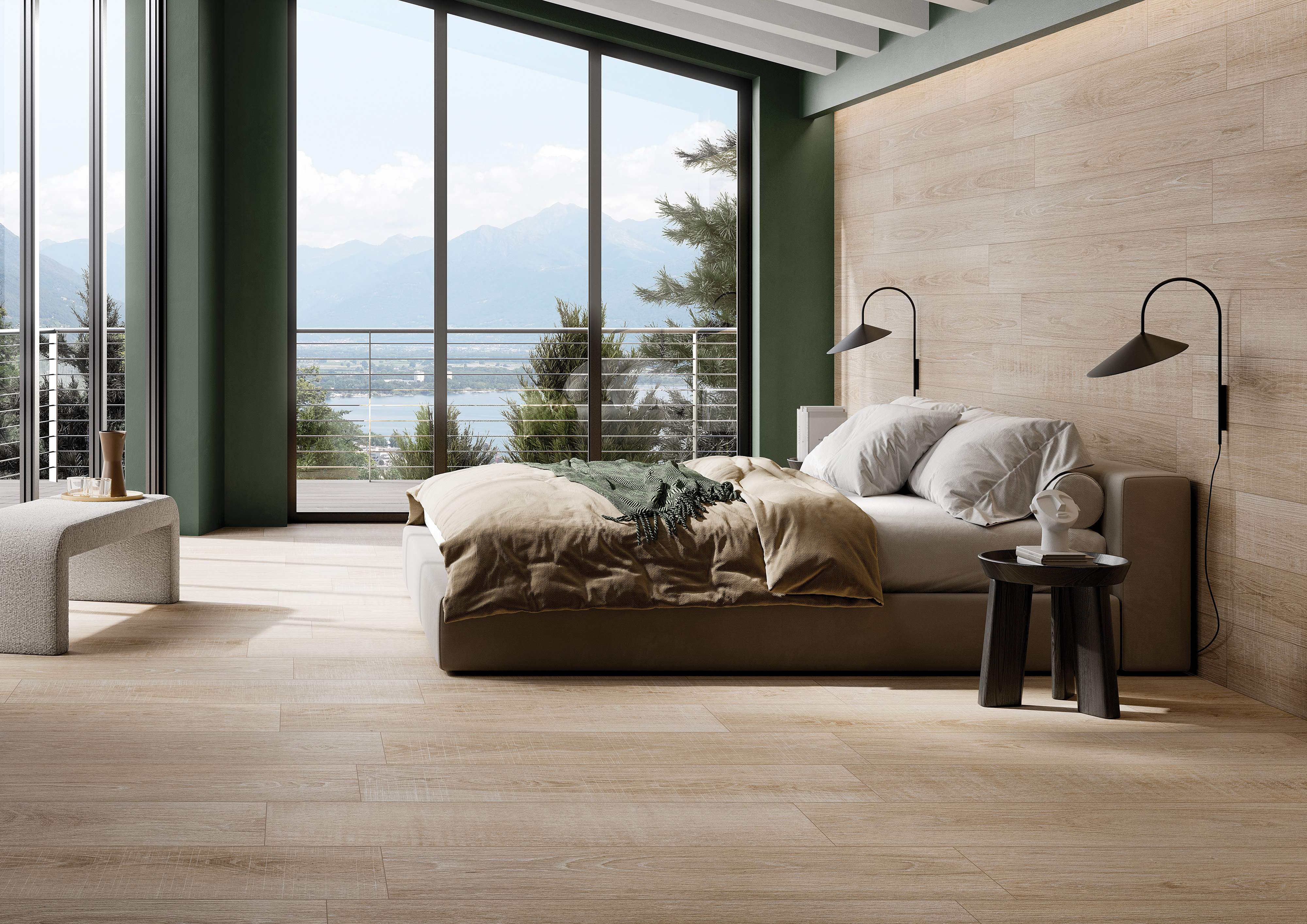 Noem Gres Essential Bodenfliese Holzoptik hellbraun matt 19,5x120 cm rektifiziert R10B