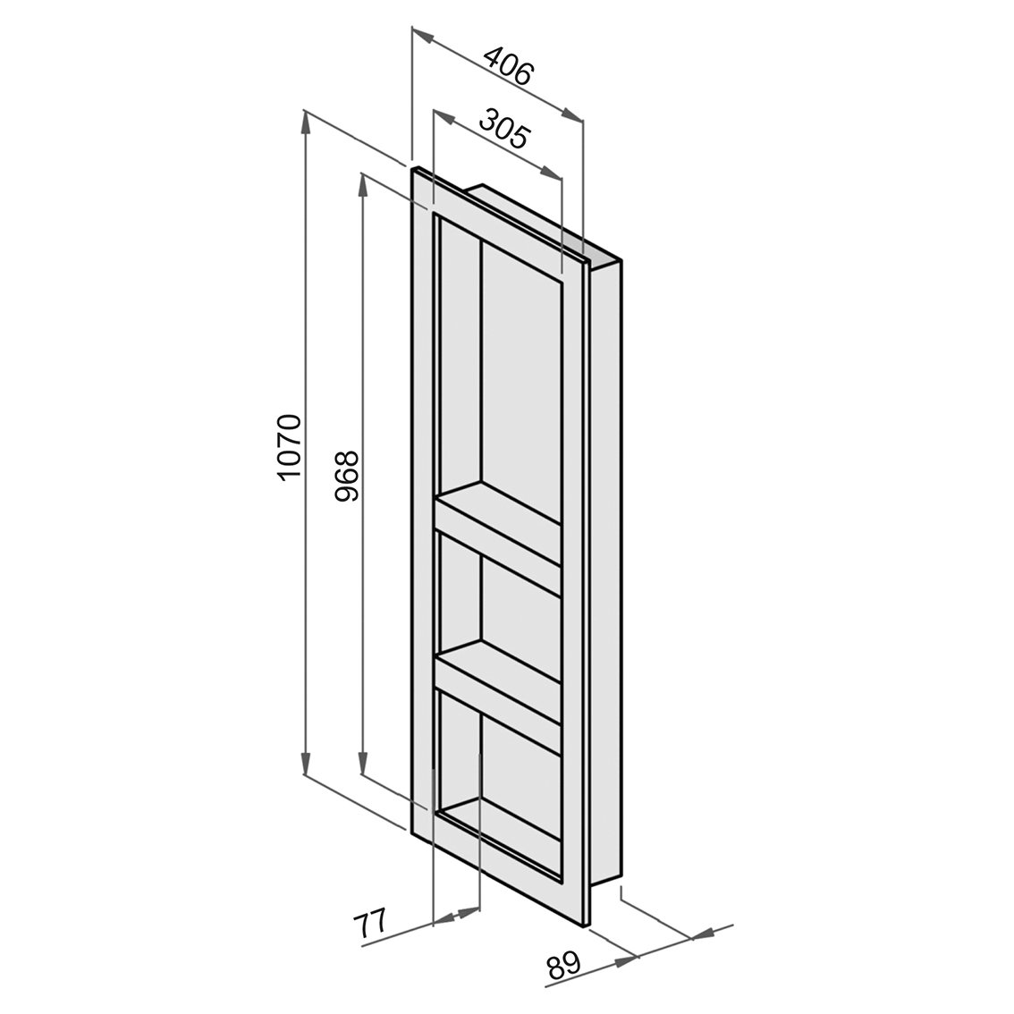 Lux Elements vorgefertigte Duschnische 107x40,6x8,9 cm