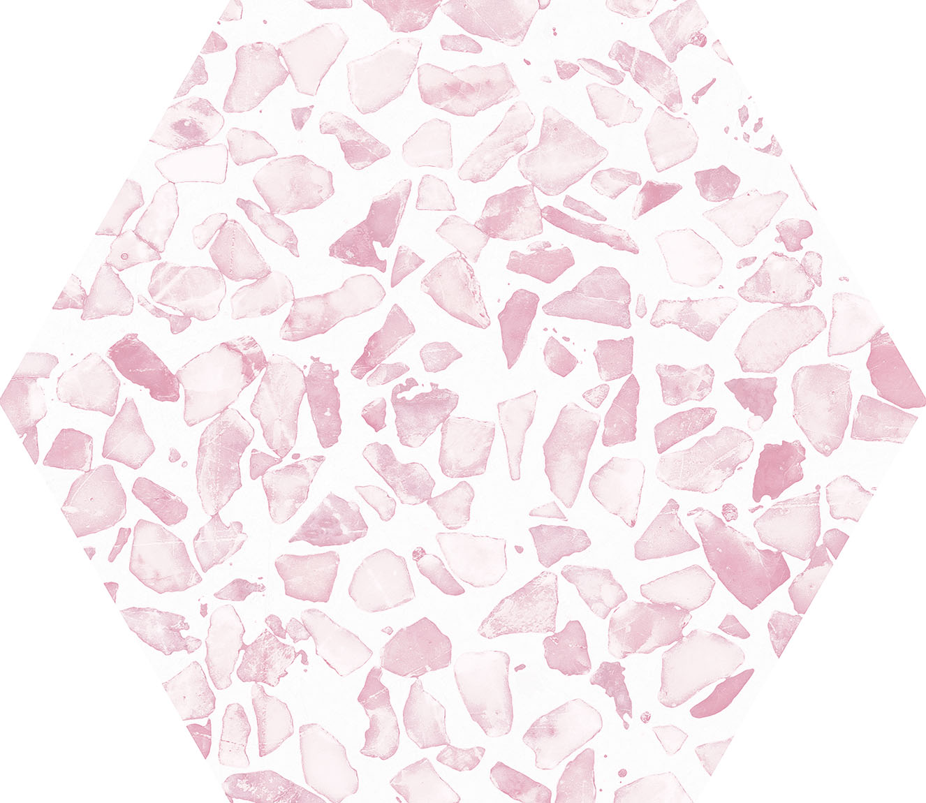 Urbanixx Gres Tarfala Bodenfliesen Terrazzooptik Hexagon Rosa Matt 23,2x26,7 cm rektifiziert
