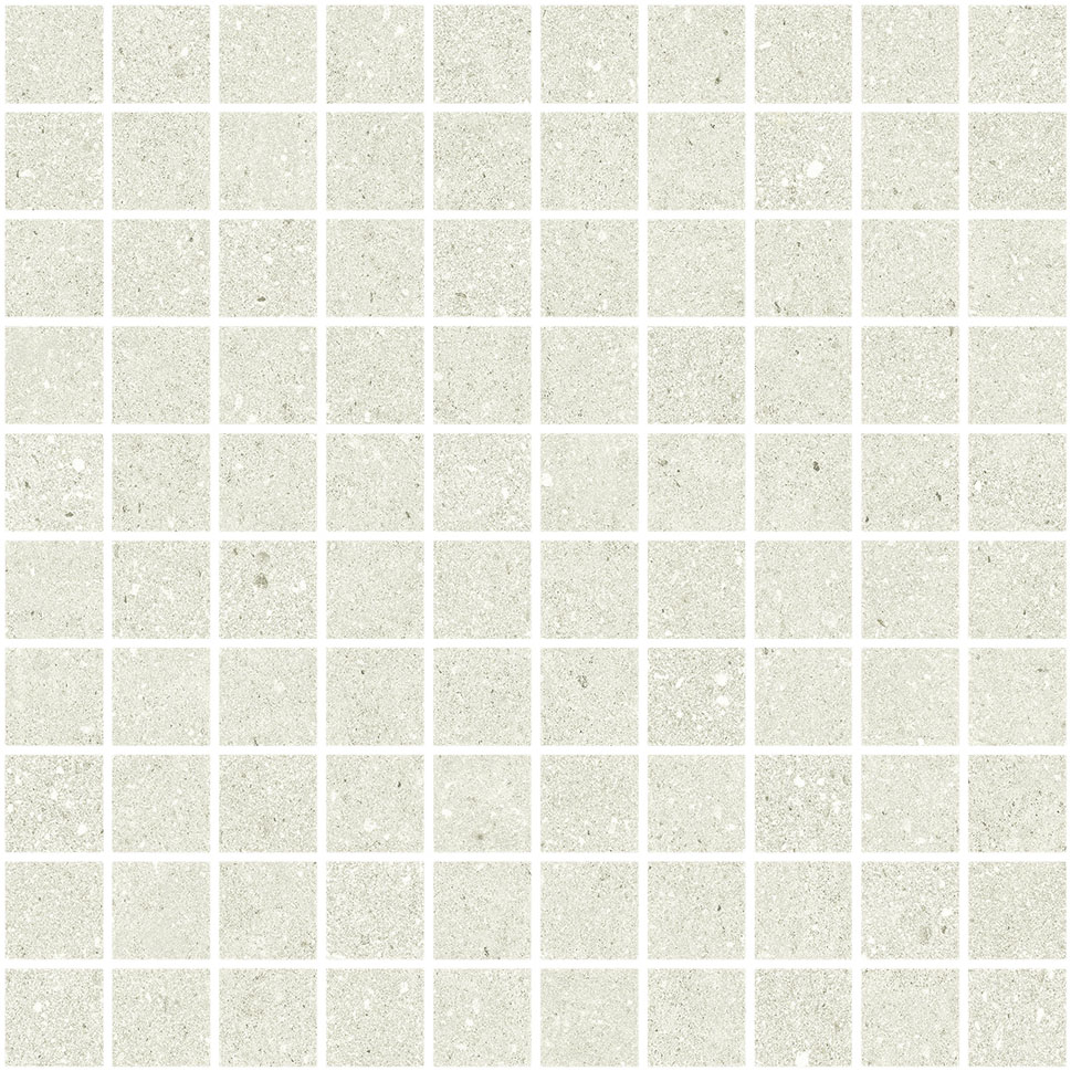 Urbanixx Gres Nagano Mosaik Betonoptik Weiß matt 30x30 (3x3) cm R10