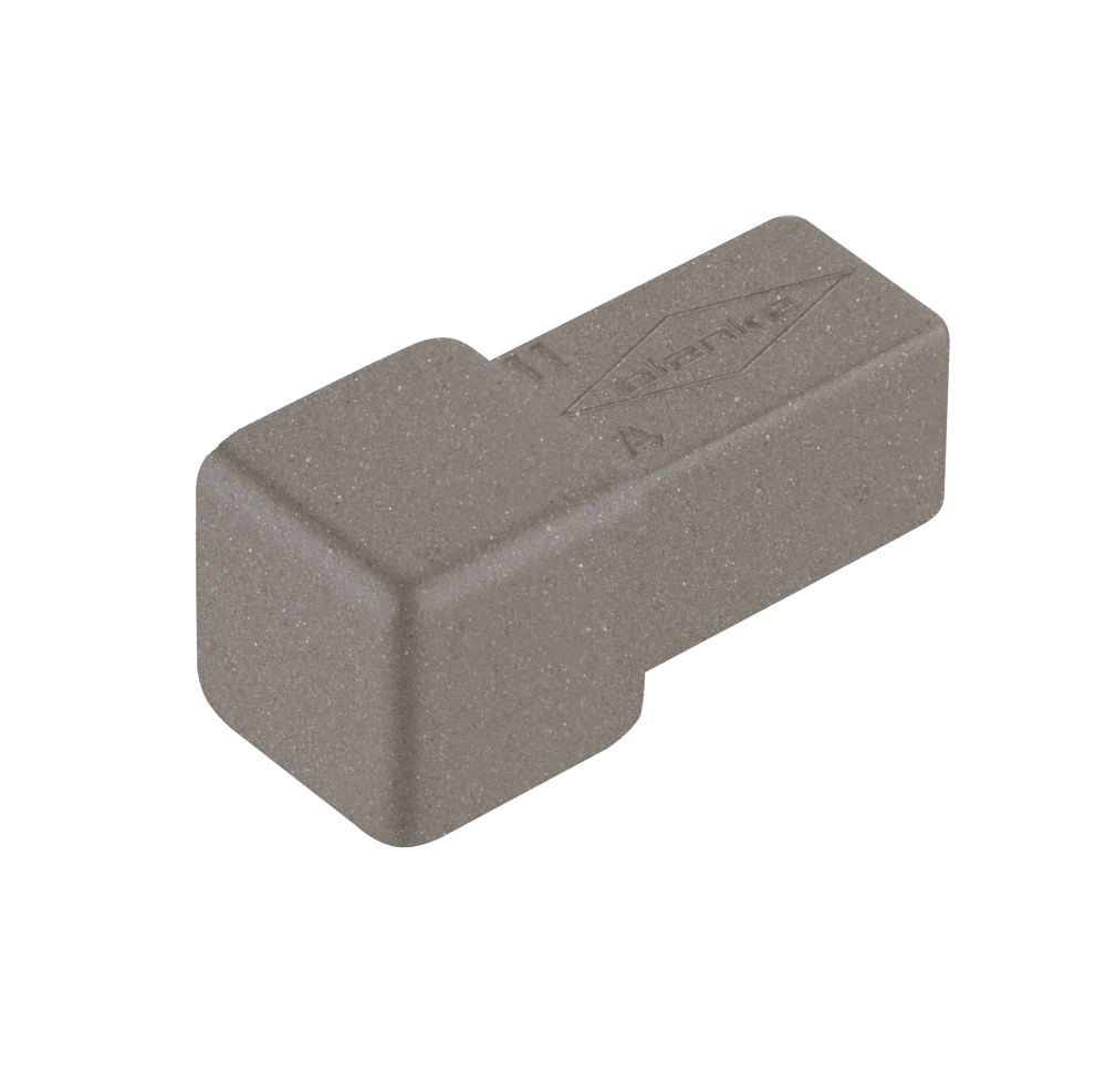 Blanke Eckstück New York Edition Cubeline quadratische Form Aluminium Optik Stone Gray 7 mm hoch