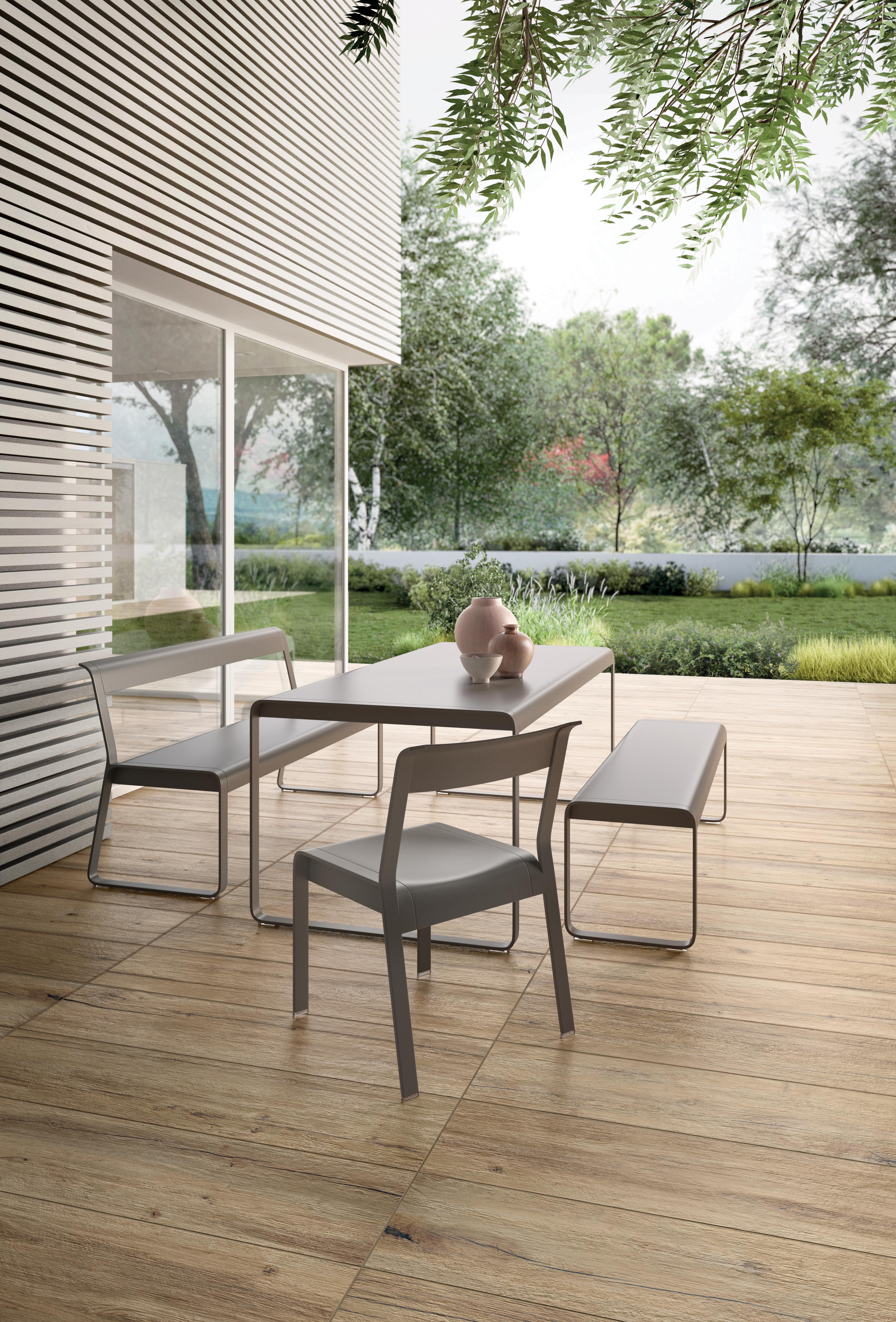 Flaviker Nordik Wood Bodenfliese Outdoor Holzoptik Braun Matt 20x120 cm rektifiziert R11