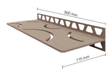 Schlüter SHELF W S1 300x115 mm Curve TSC strukturbeschichtet Creme Duschablage