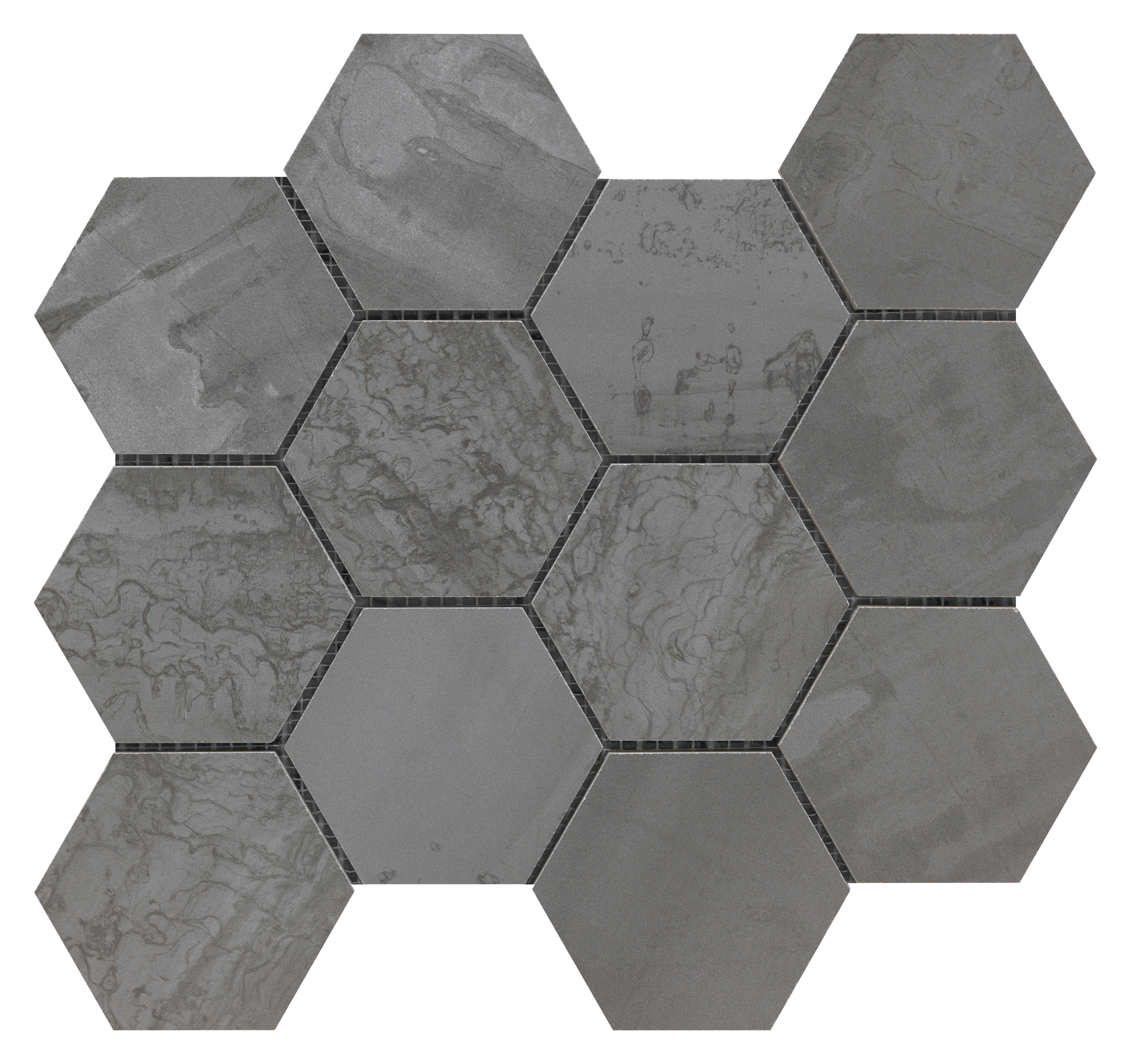 Urbanixx Gres Mailand Mosaik Metalloptik Grau Matt 30x34 cm rektifiziert 