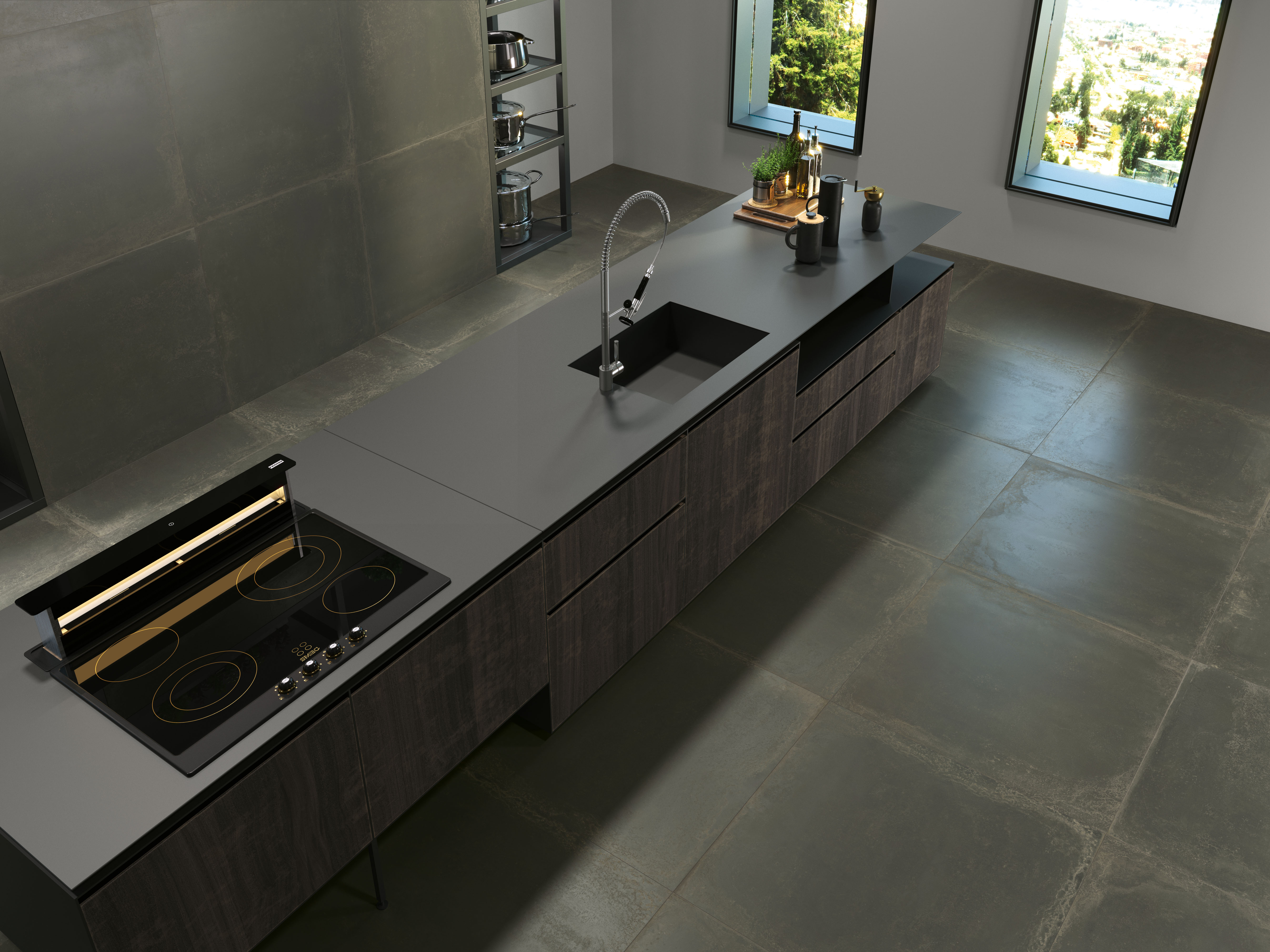 Urbanixx Gres Sveg Bodenfliesen Metalloptik Schwarz matt 60x60 cm rekt. Urbanixx Gres Sveg Bodenfliesen Metalloptik Schwarz matt 60x60 cm rekt.
