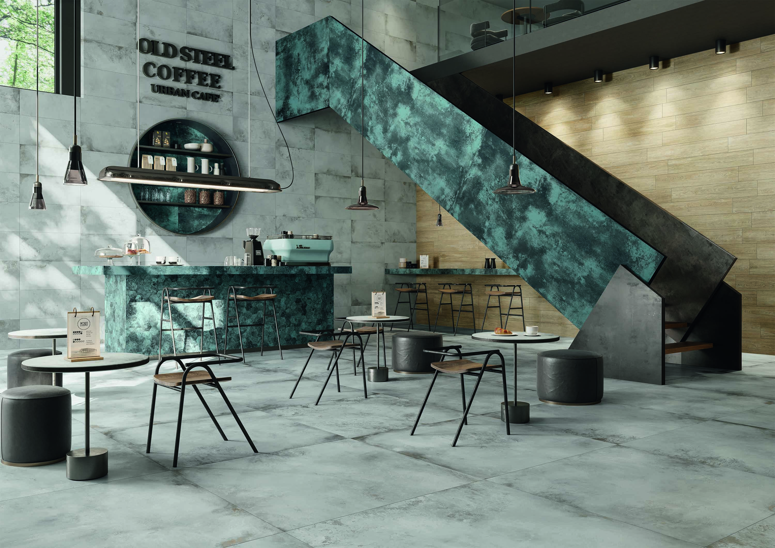 Caesar Alchemy Bodenfliese Metalloptik Grau Matt 40x80 cm rektifiziert R9A