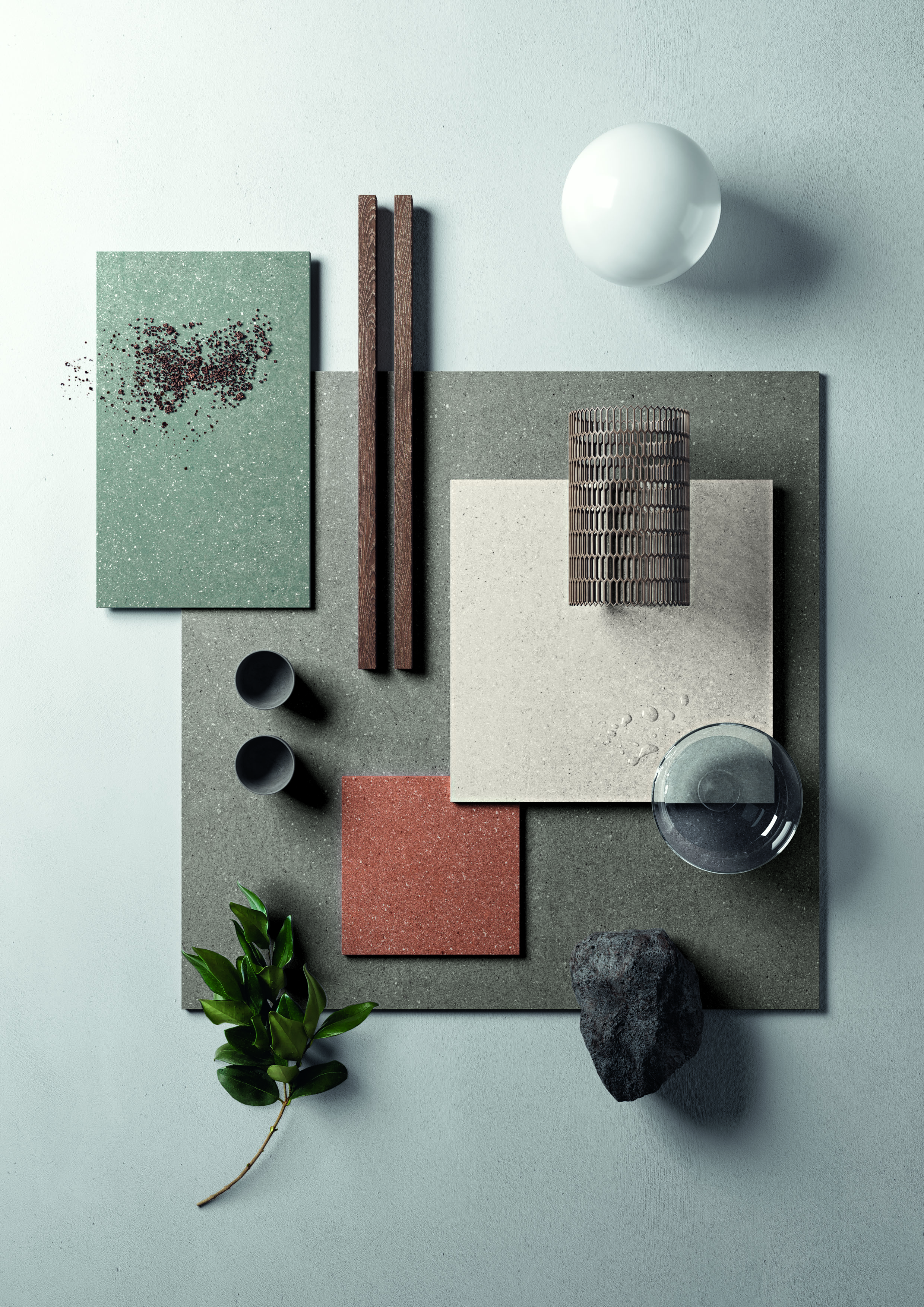 Urbanixx Gres Nagano Bodenfliese Betonoptik Grün Matt 60x120 cm rektifiziert R10