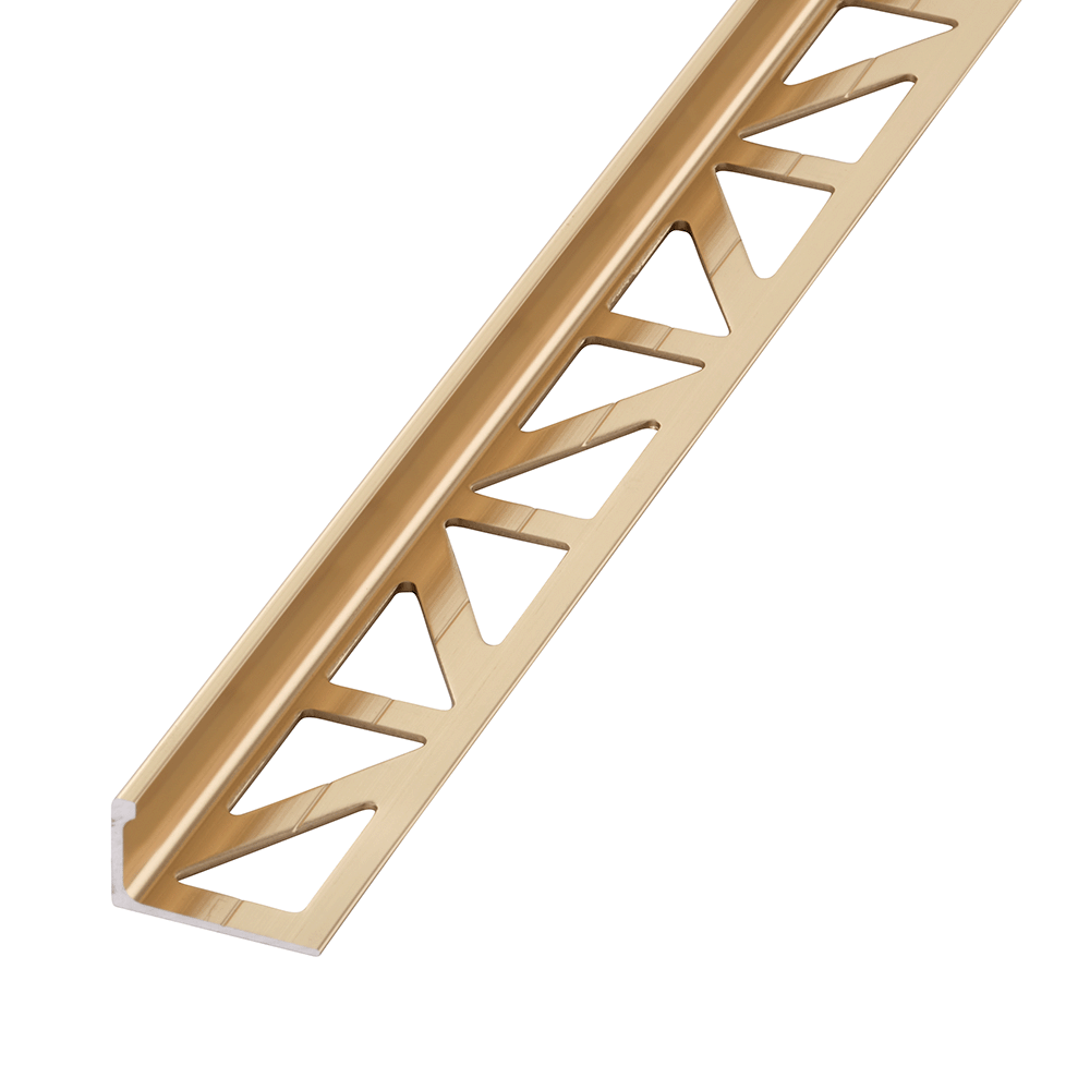 Blanke Fliesenschiene L Form Aluminium eloxiert goldfarbig glänzend 10 mm hoch 2,5 m lang 