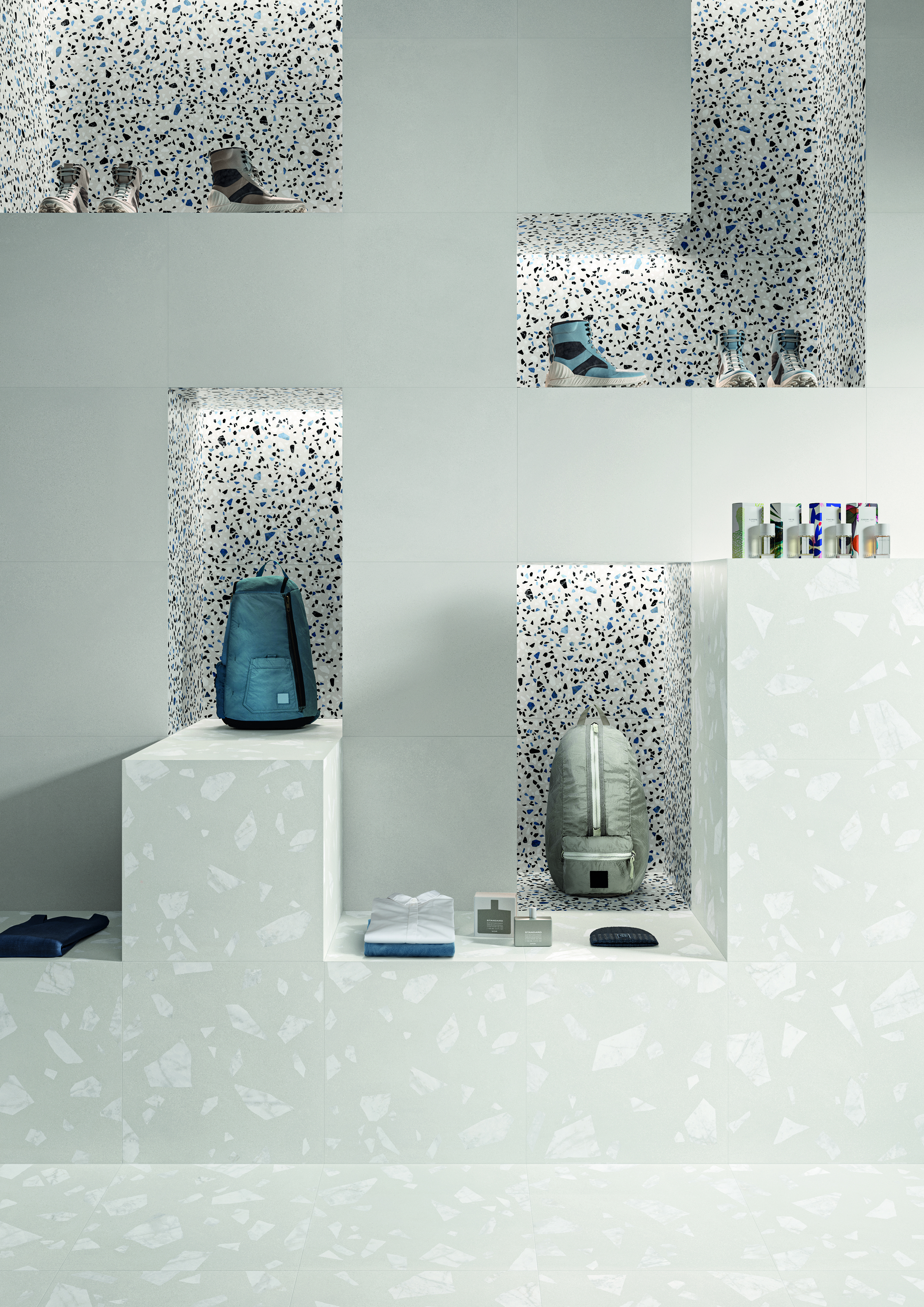 Ergon Medley Rock Bodenfliese Terrazzooptik Wweiß Matt 60x60 cm rektifiziert R10B