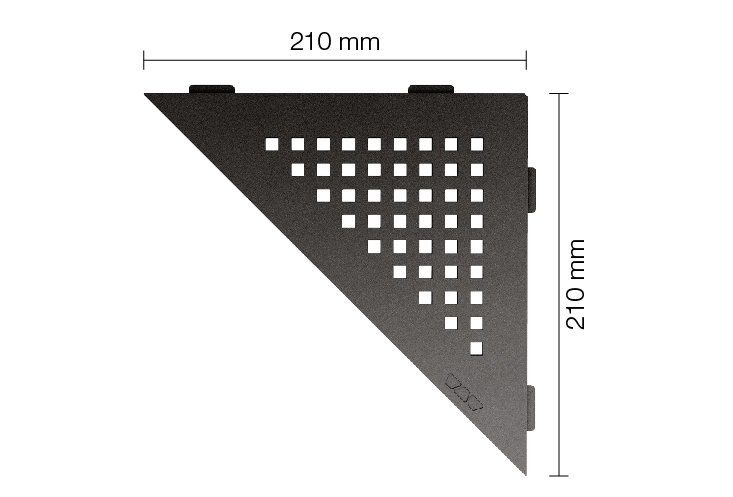 Schlüter SHELF E S1 210x210 mm Square TSDA strukturbeschichtet Dunkelanthrazit Duschablage