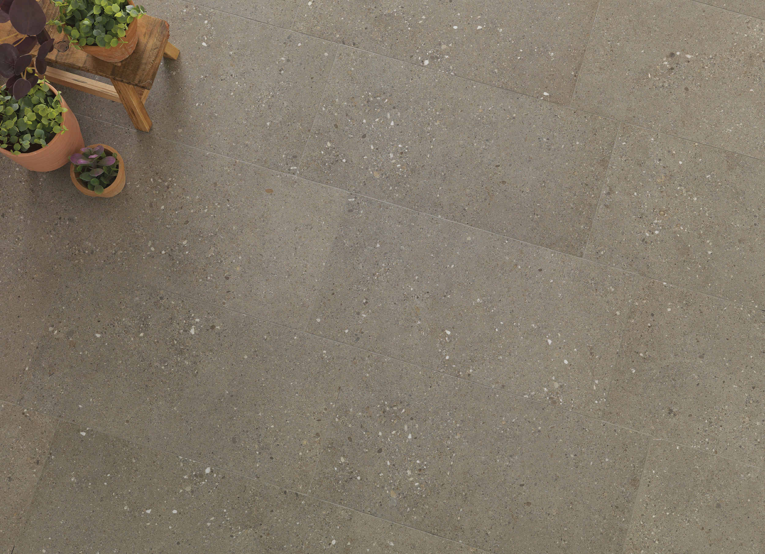Urbanixx Gres Florenz Bodenfliese Natursteinoptik Greige Matt 60x60 cm rektifiziert