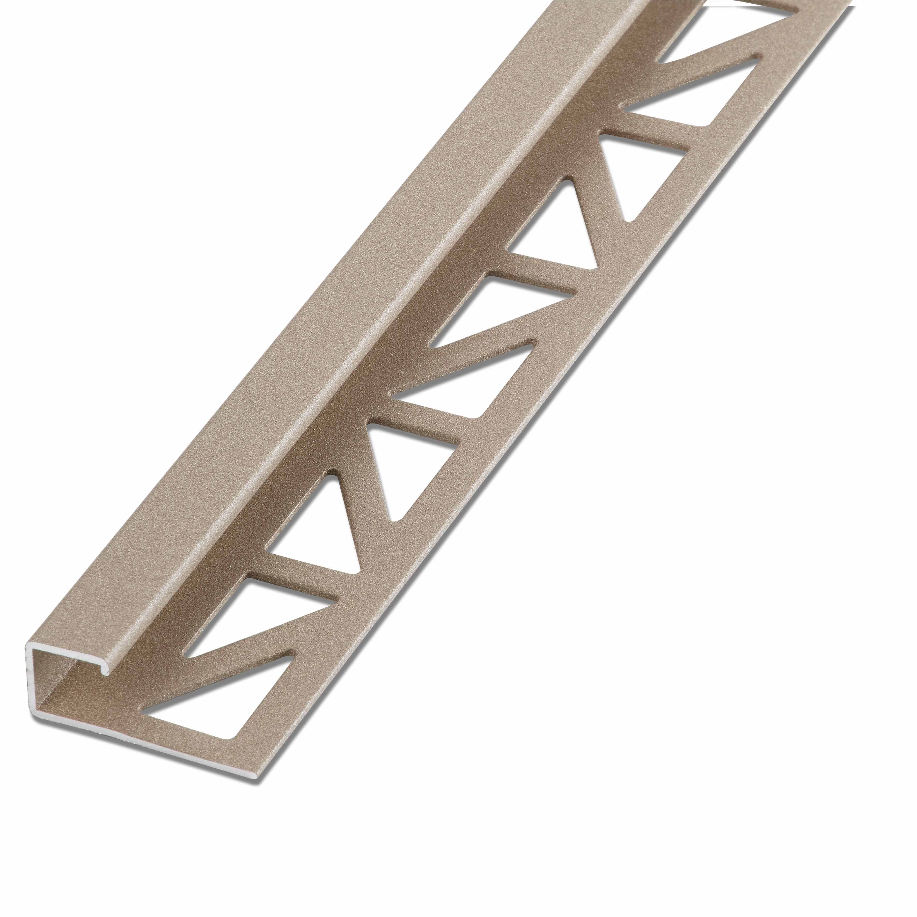 Blanke Fliesenschiene New York Edition Cubeline quadratische Form Abschlussprofil Aluminium Sand Tropez 4,5 mm hoch 2,5 m lang