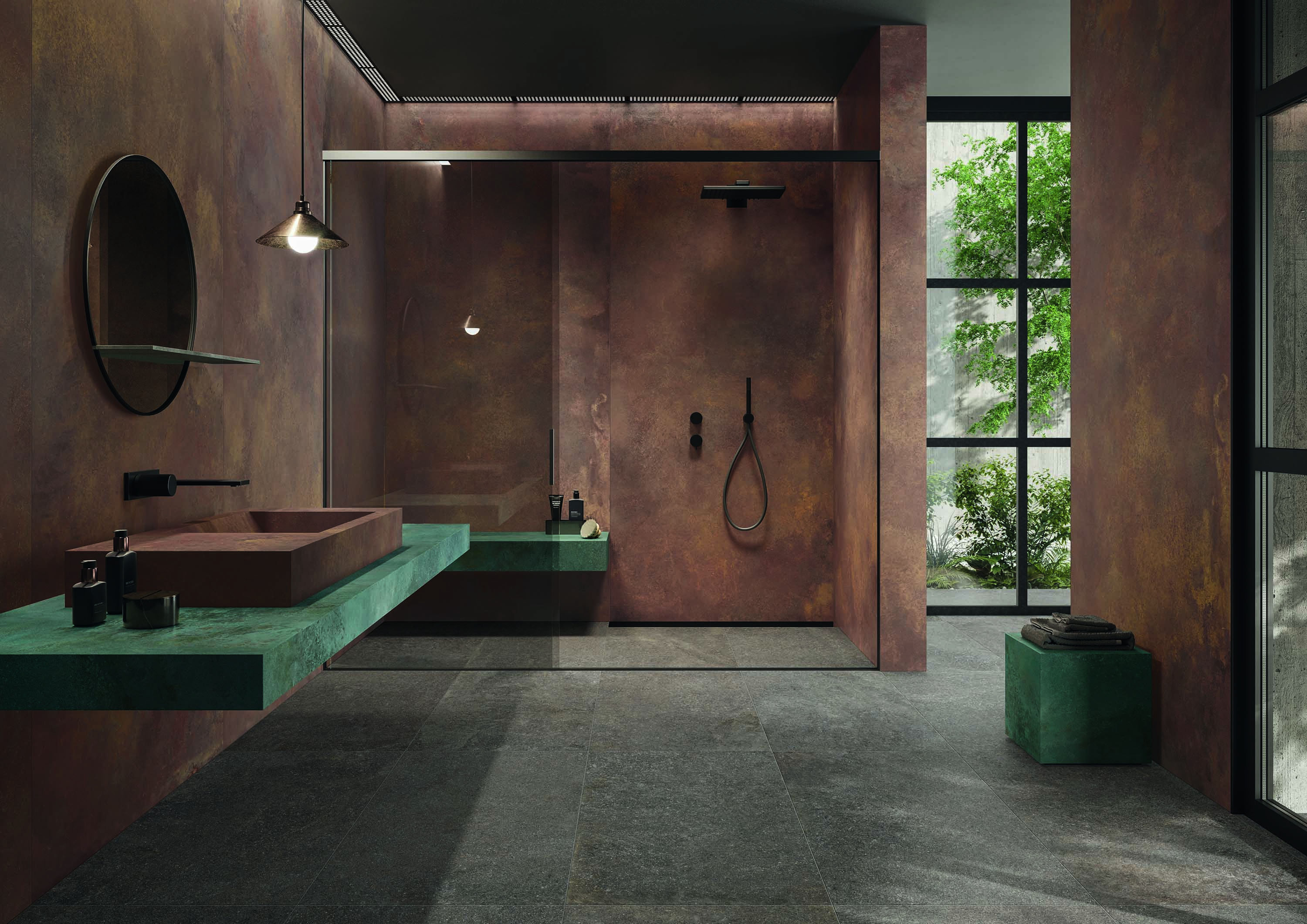Caesar Alchemy Bodenfliese Metalloptik Rost Matt 80x80 cm rektifiziert R9A