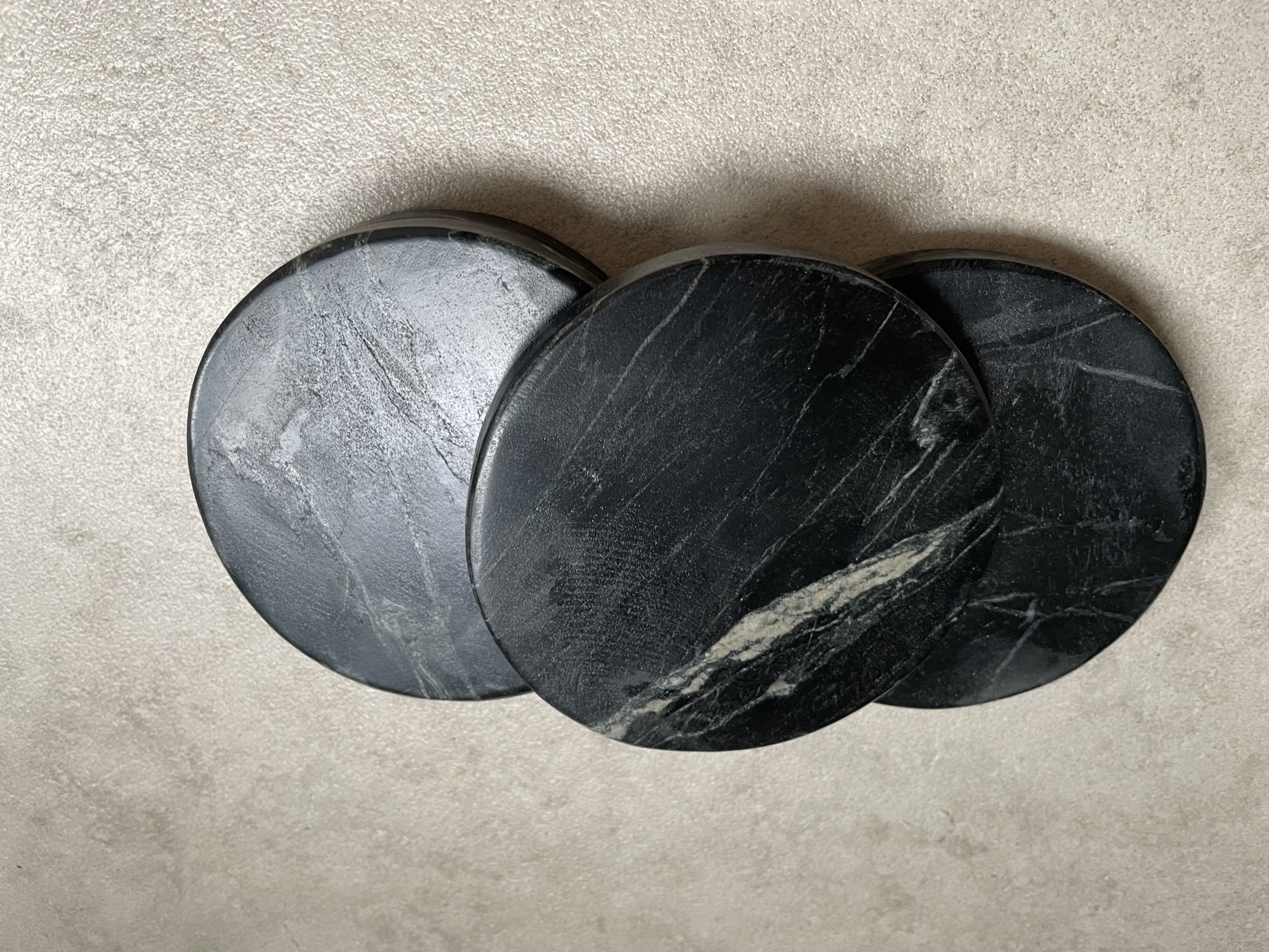 Untersetzer aus schwarzem Marmor 10x10x1,5 cm - 4er Set