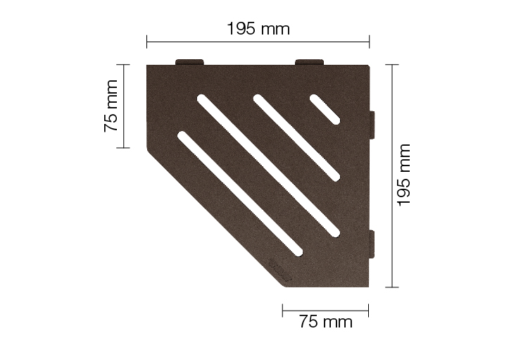 Schlüter SHELF E S2 195x195 mm Wave TSOB strukturbeschichtet Bronze Duschablage