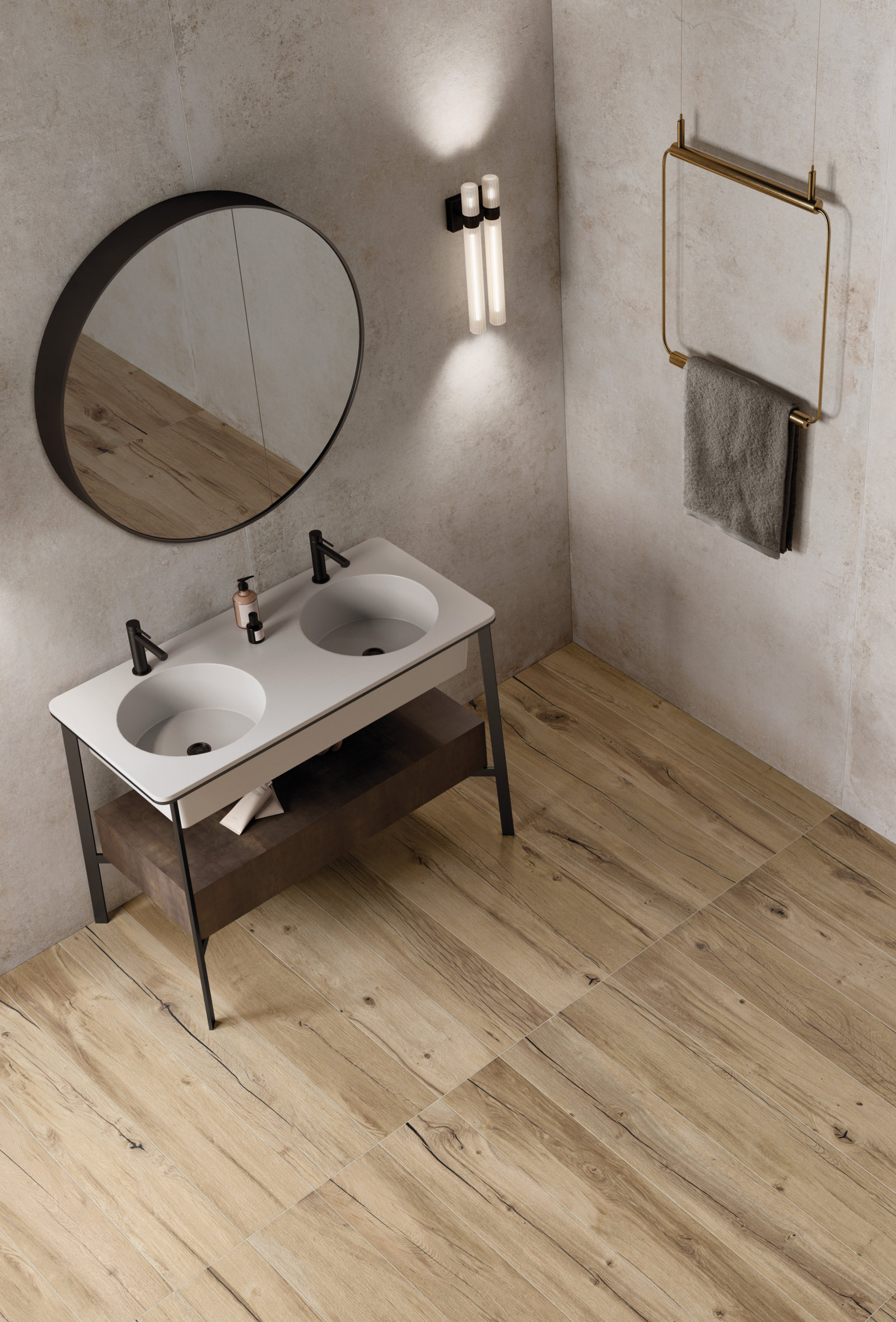 Flaviker Re Tour Bodenfliese Betonoptik Beige Matt 120x120 cm rektifiziert R10B