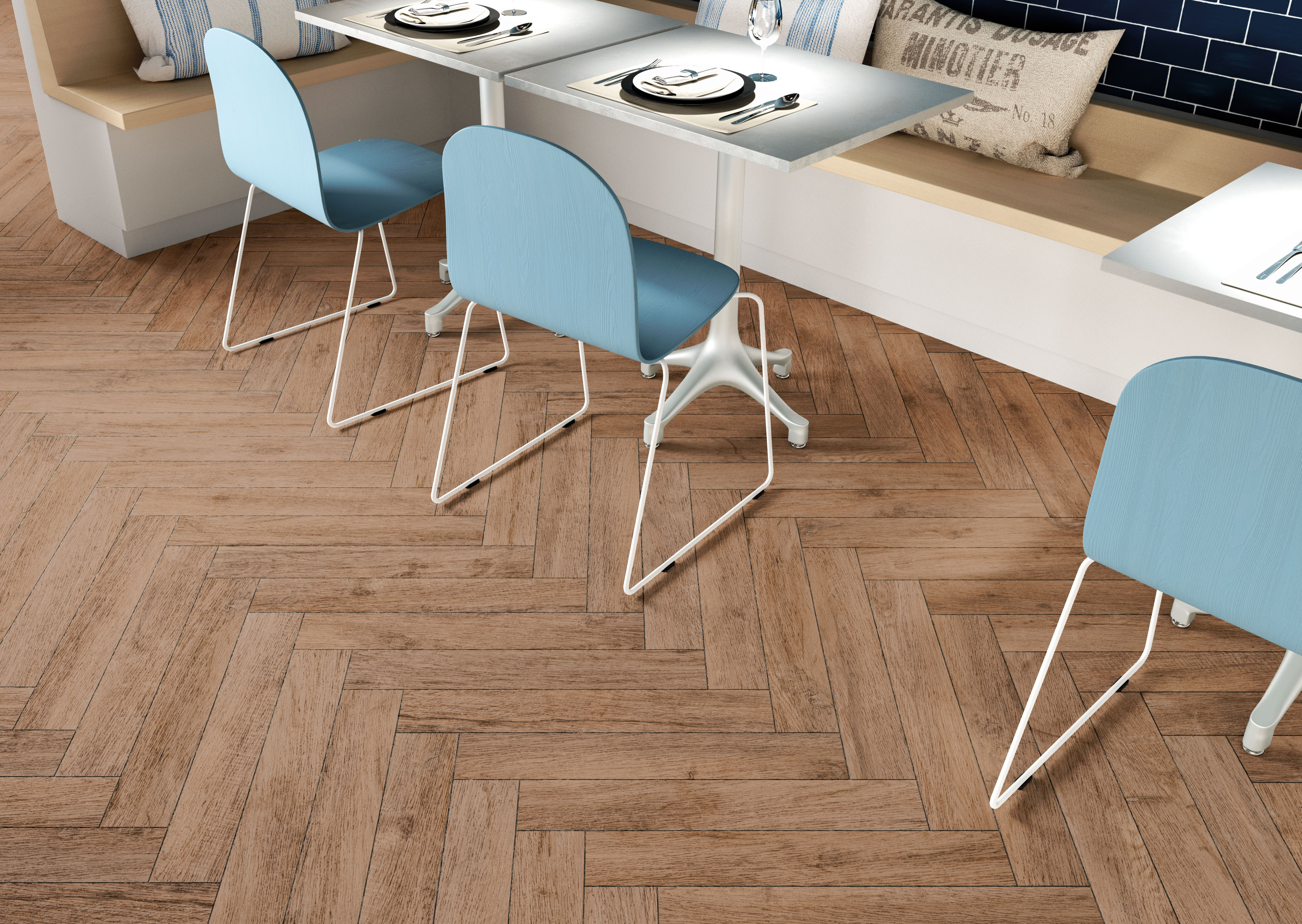 Noem Gres Stockholm Bodenfliesen Holzoptik Braun Matt 10x60 cm rektifiziert R10B