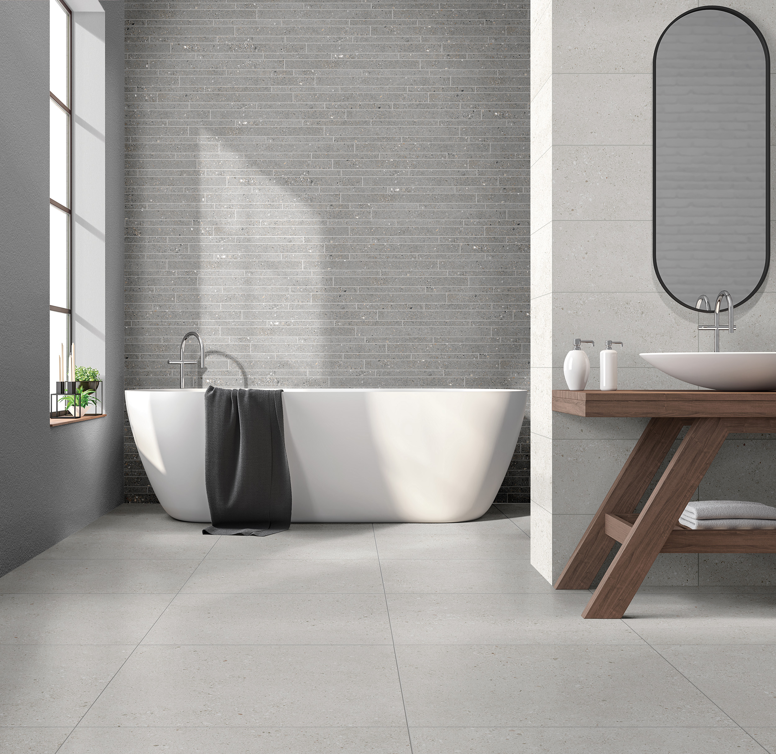 Urbanixx Gres Florenz Bodenfliese Natursteinoptik Weiß Matt 60x60 cm rektifiziert