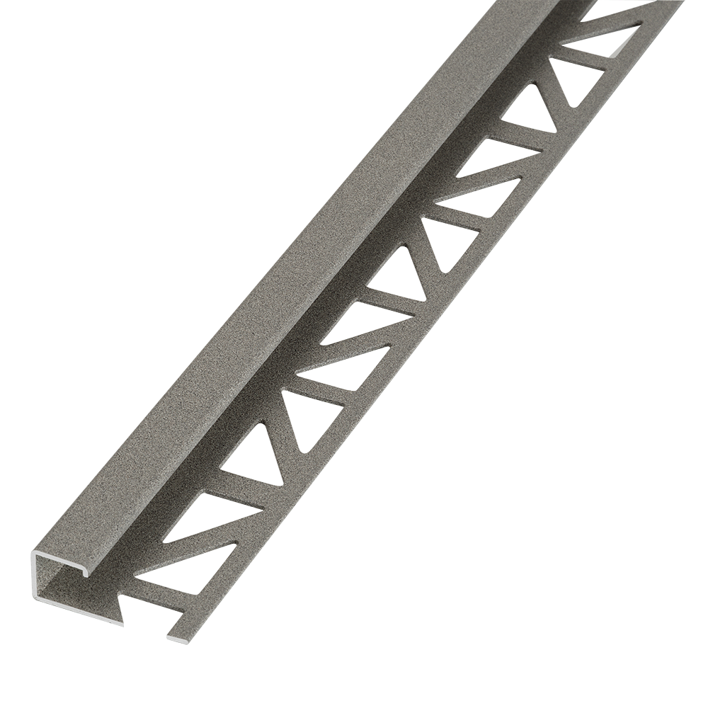 Blanke Fliesenschiene New York Edition Cubeline quadratische Form Abschlussprofil Aluminium Urban Grey 9 mm hoch 2,5 m lang