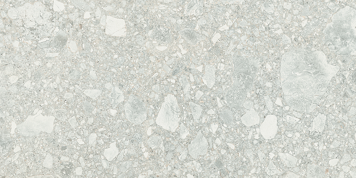 Ergon Lombarda Bodenfliese Terrazzooptik Weiß Matt 30x60 cm rektifiziert R10B
