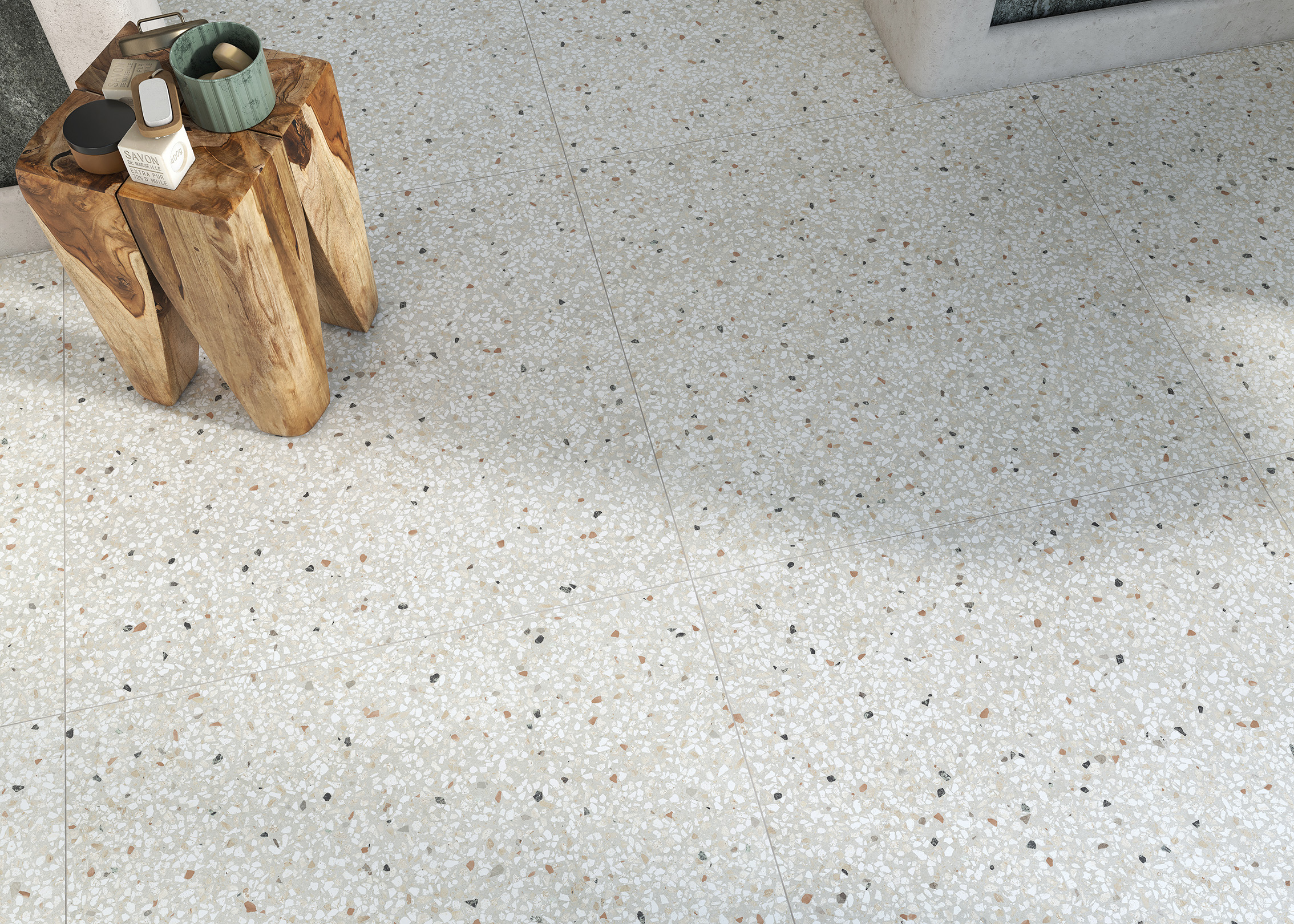 Vanezia Gres Mima Bodenfliese Terrazzooptik Bunt Matt 80x80 cm rektifiziert R10