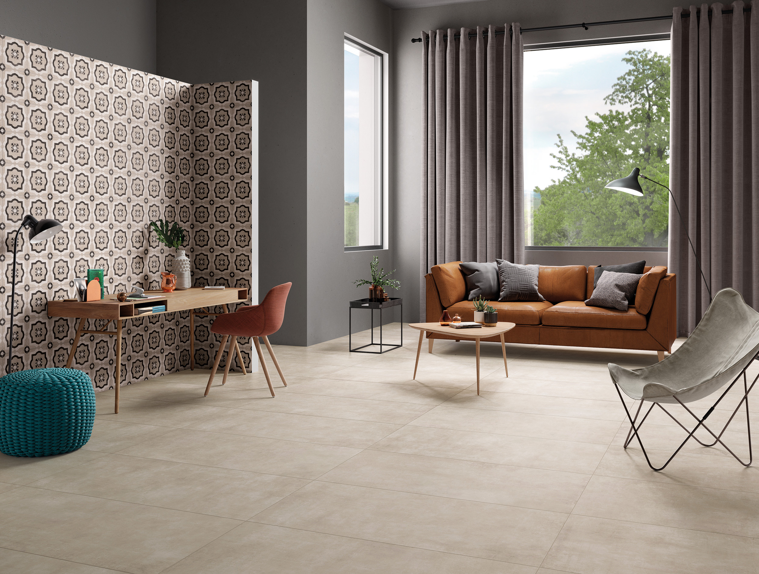 Urbanixx Gres Bari Bodenfliese Betonoptik Taupe Matt 60x60 cm rektifiziert R9