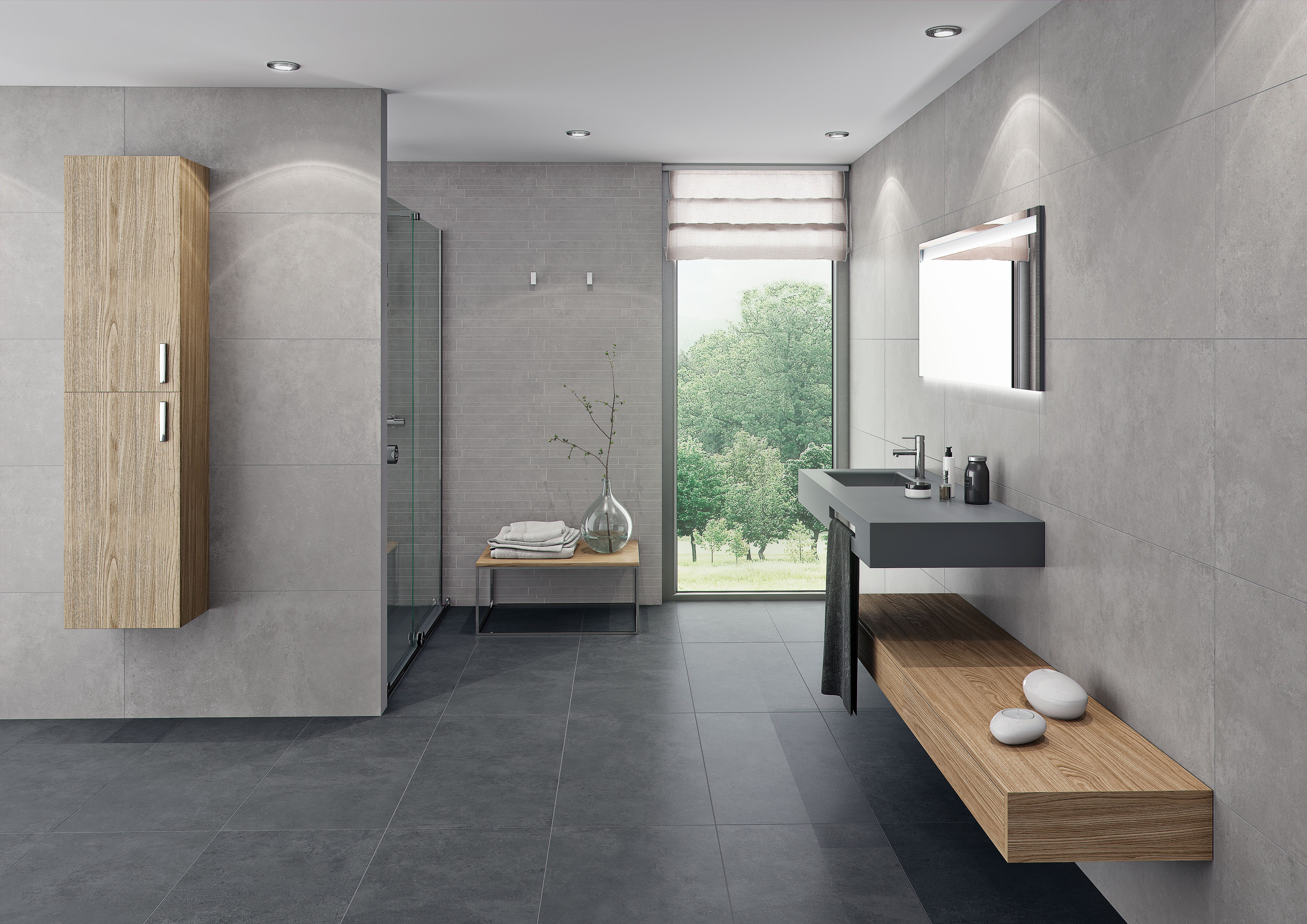 Urbanixx Gres Flata Bodenfliesen Indoor Betonoptik Anthrazit Matt 30x60cm rektifiziert 