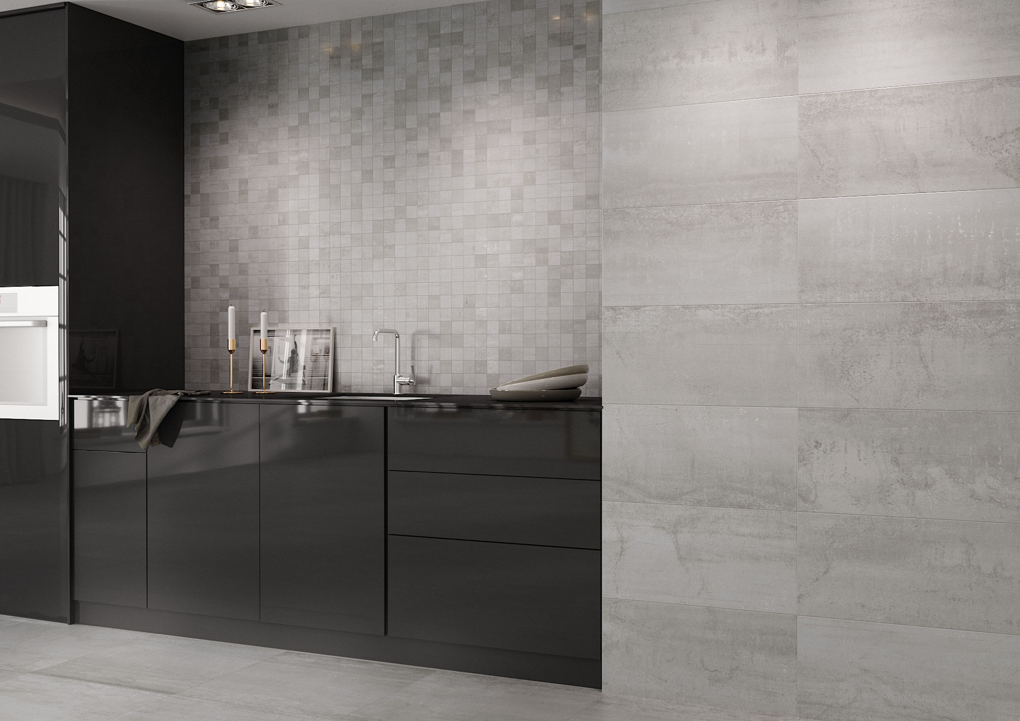 Urbanixx Gres Karlstadt Mosaik Metalloptik Hellgrau Matt 30x30 cm rektifiziert R9