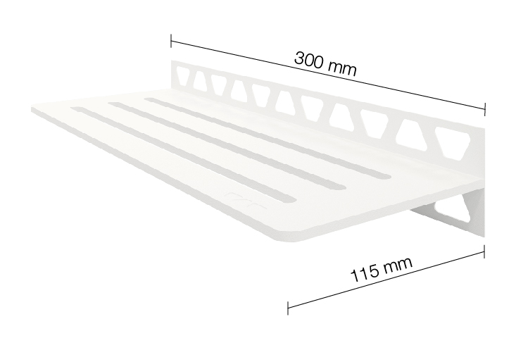 Schlüter SHELF W S1 300x115 mm Wave MBW Brillantweiß matt Duschablage