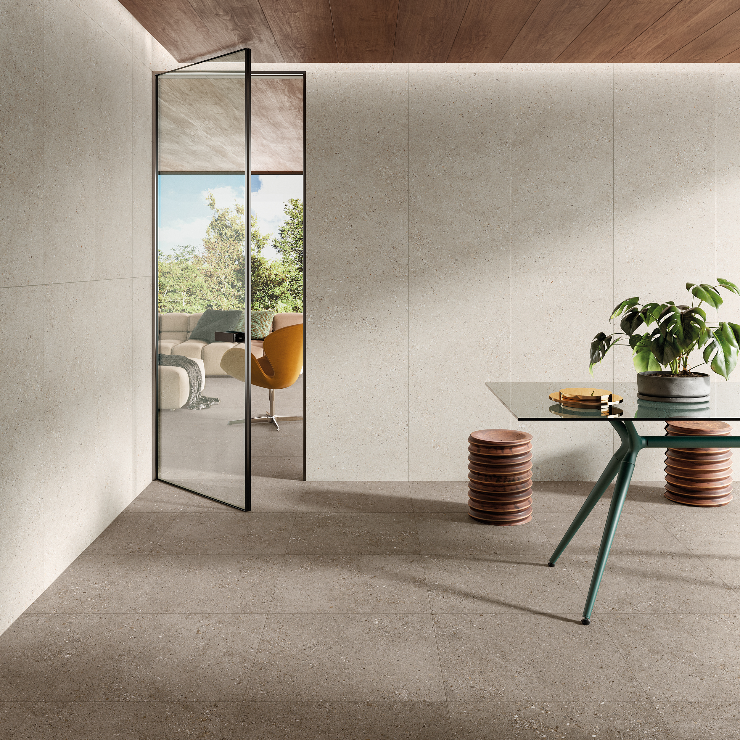 Urbanixx Gres Florenz Bodenfliese Natursteinoptik Greige Matt 60x60 cm rektifiziert