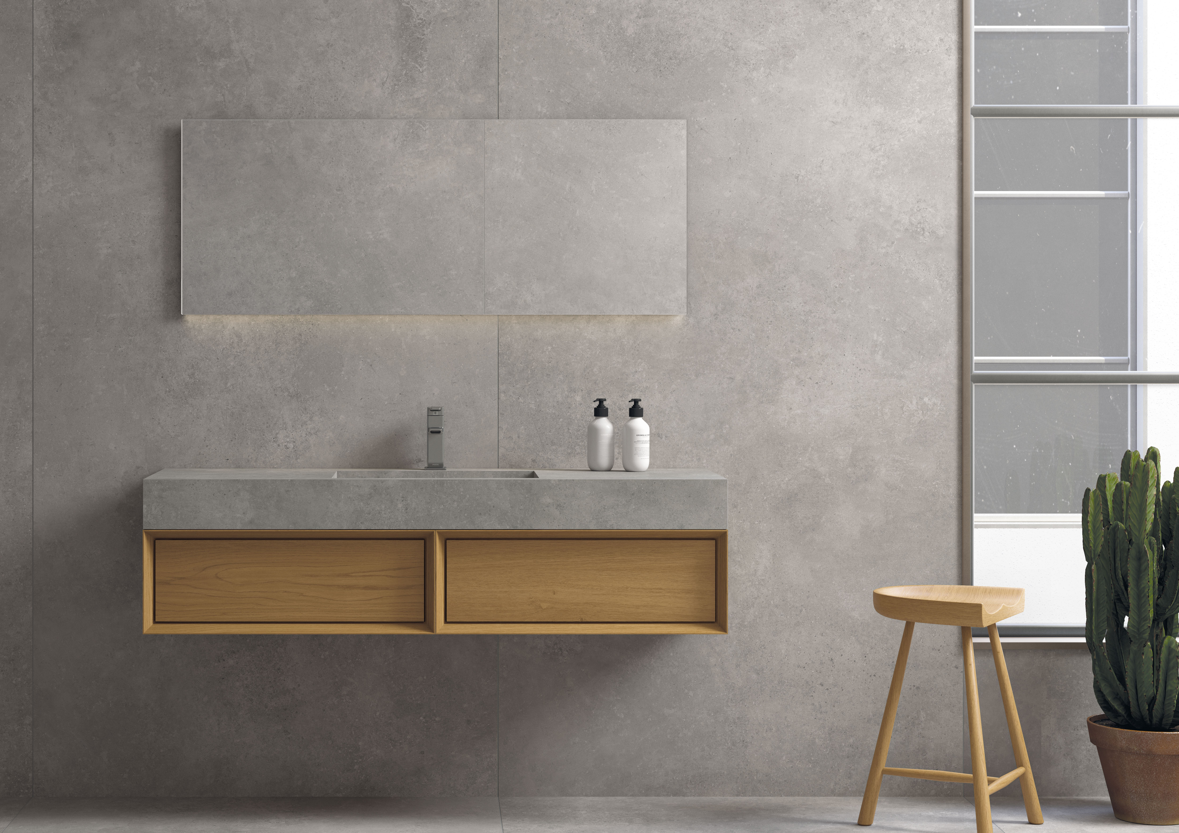 Urbanixx Gres Flata Bodenfliesen Betonoptik Grau Matt 60x60 cm rektifiziert 
