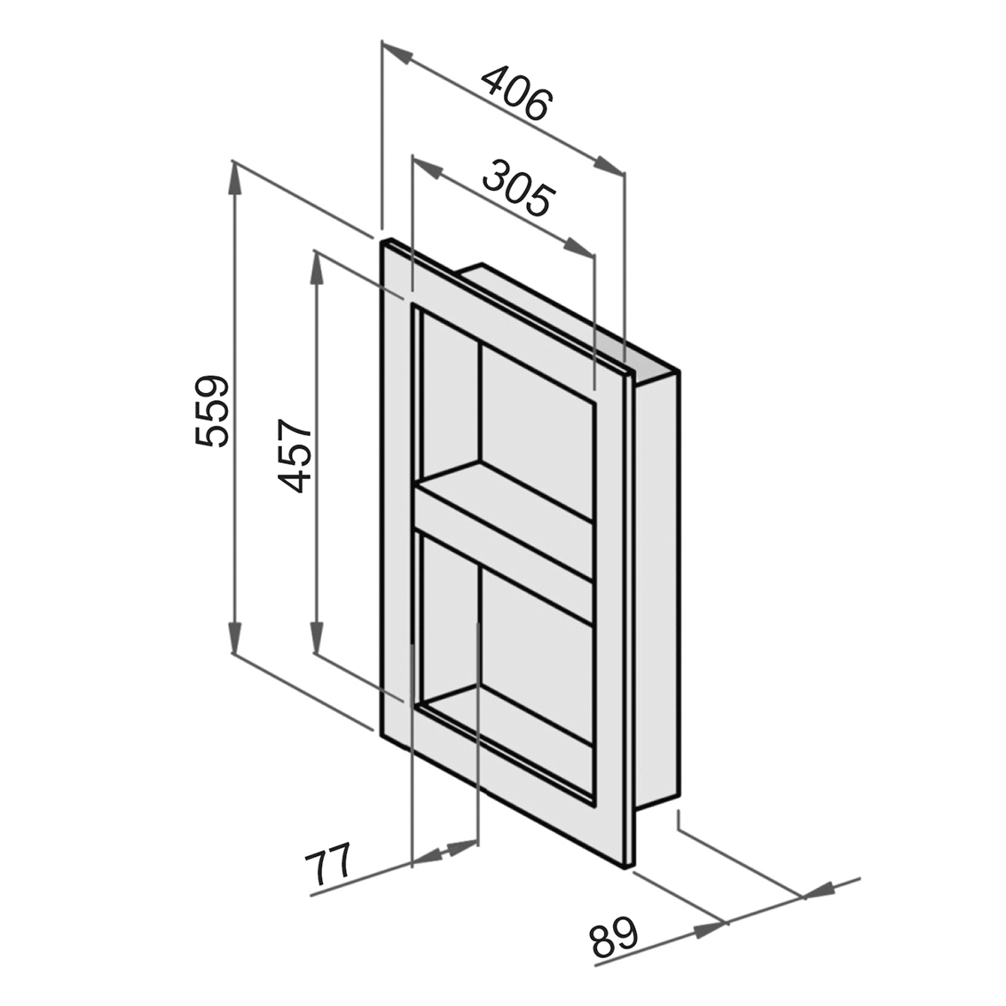 Lux Elements vorgefertigte Duschnische 55,9x40,6x8,9 cm